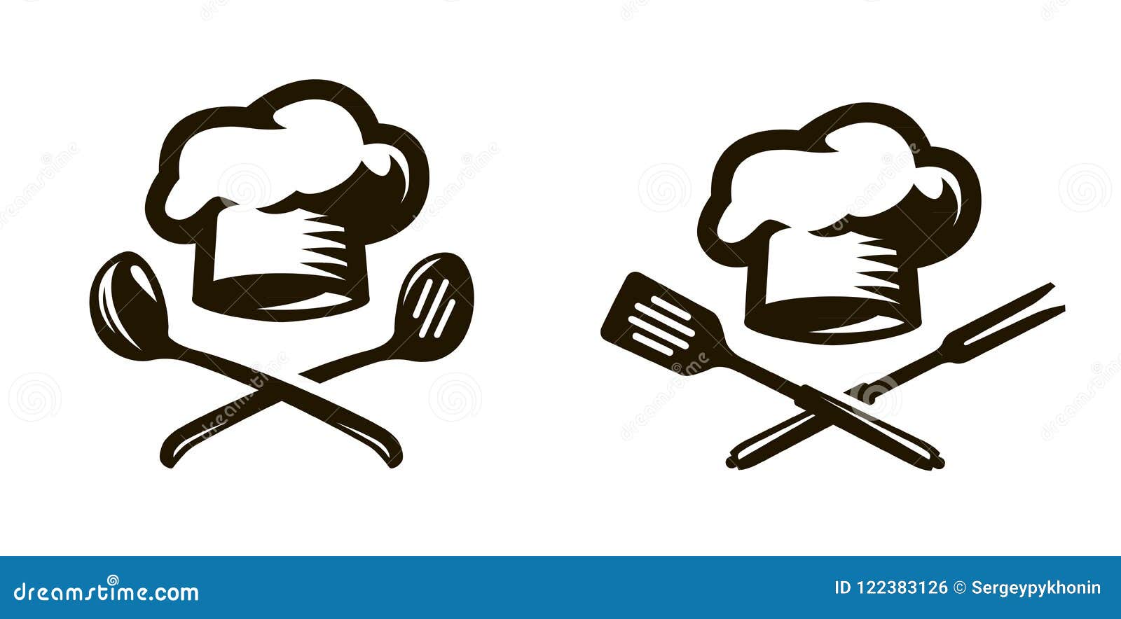cook, chef logo or icon. labels for the menu of restaurant or cafe.  