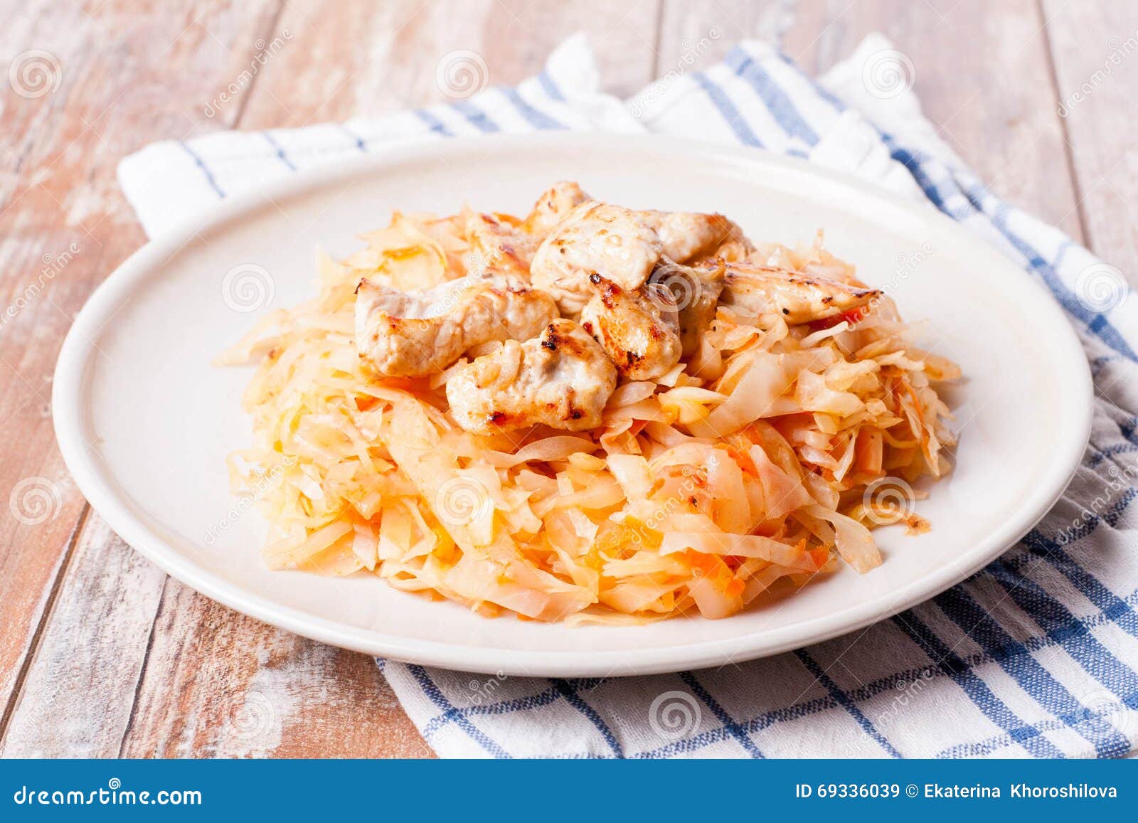 Cooked cabbage with meat stock image. Image of kitchen 69336039