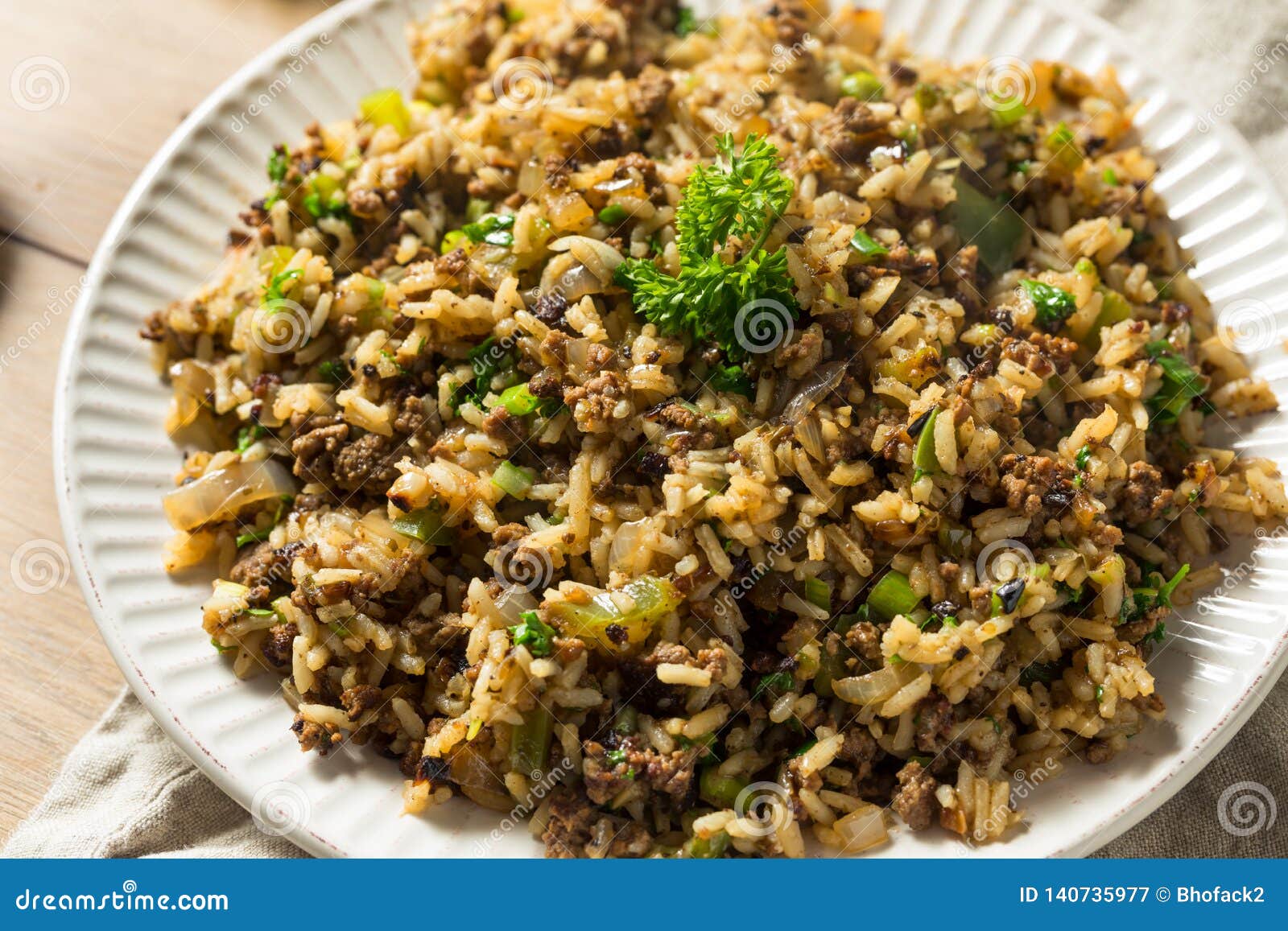 Cooked Cajun Dirty Rice stock image. Image of mississippi 140735977