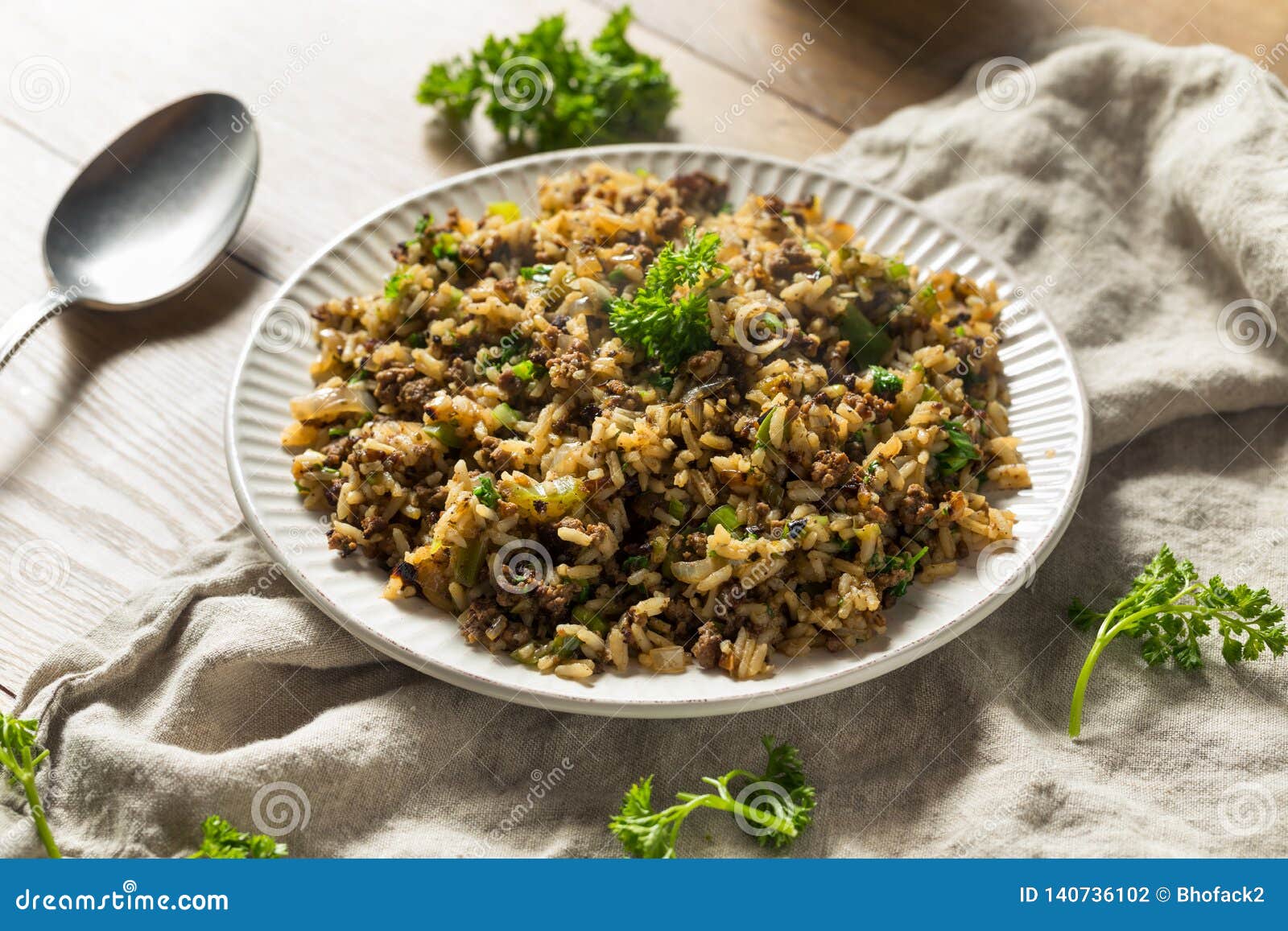 Dirty Rice With Ground Beef Stock Photo 33915468