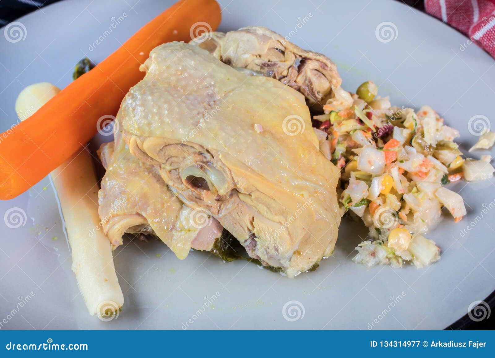 Cooked chicken meat stock image. Image of plate, portion 134314977