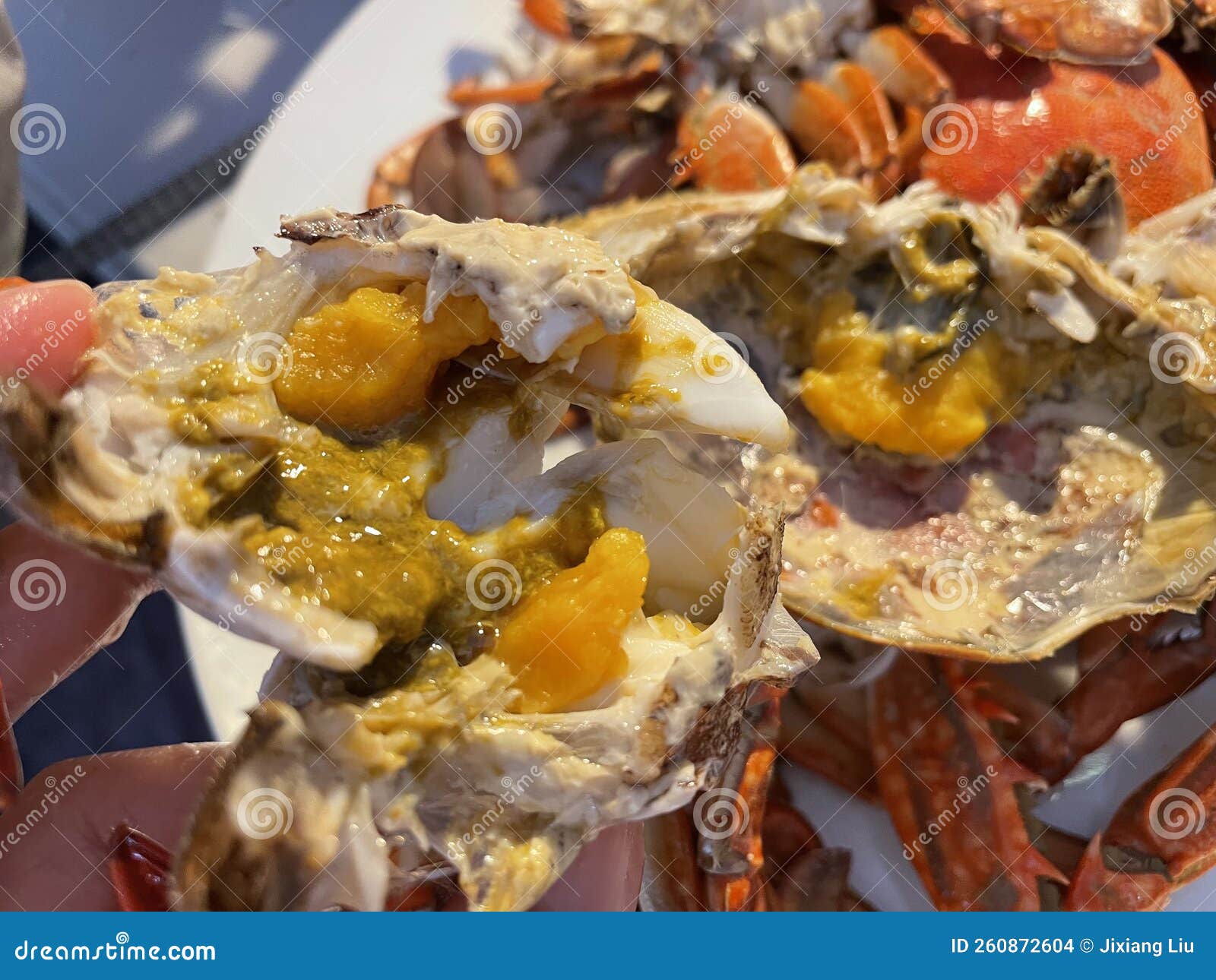cooked crab on server board