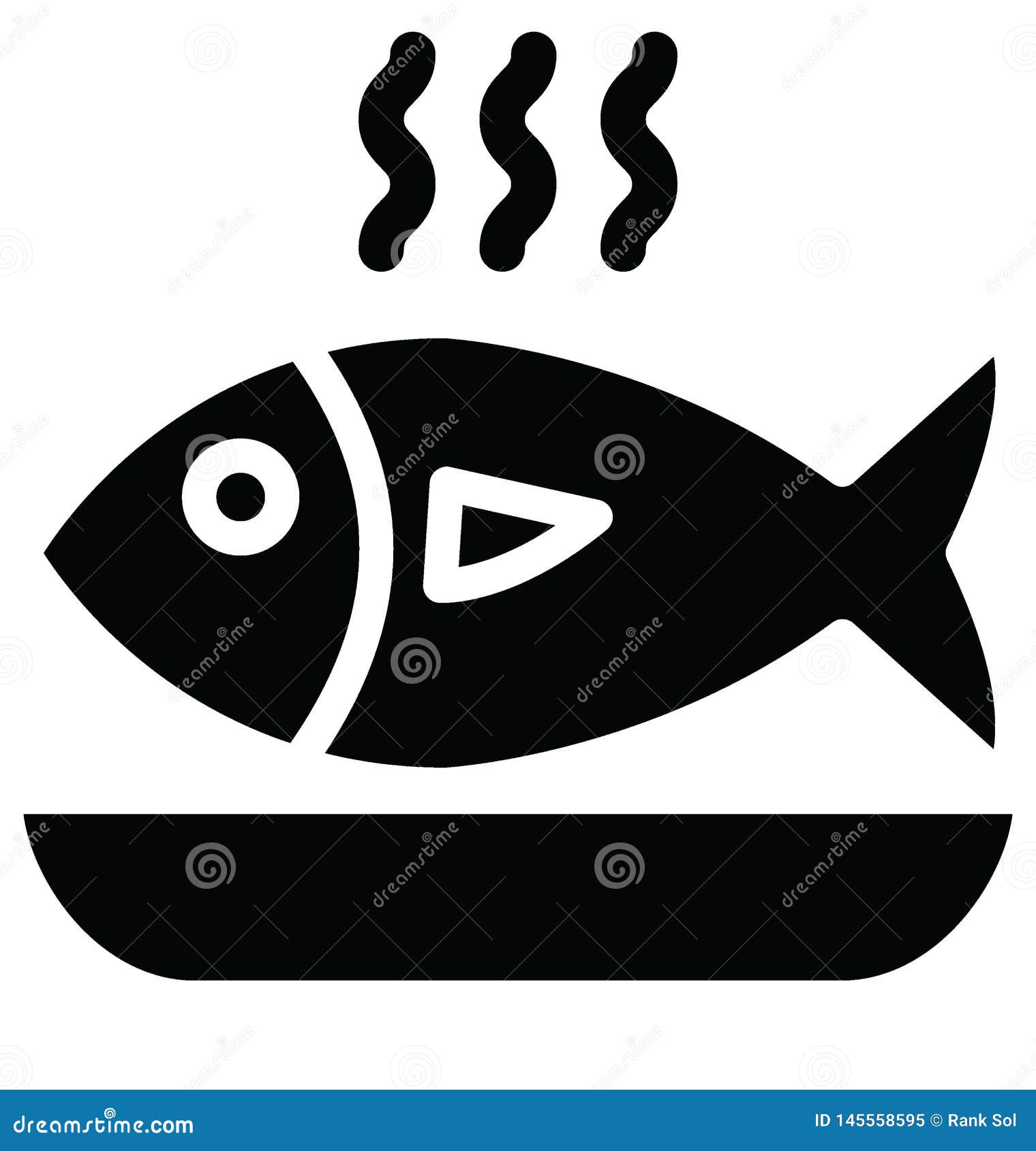 Cooked Fish Isolated Vector Icon Which Can Easily Modify or Edit