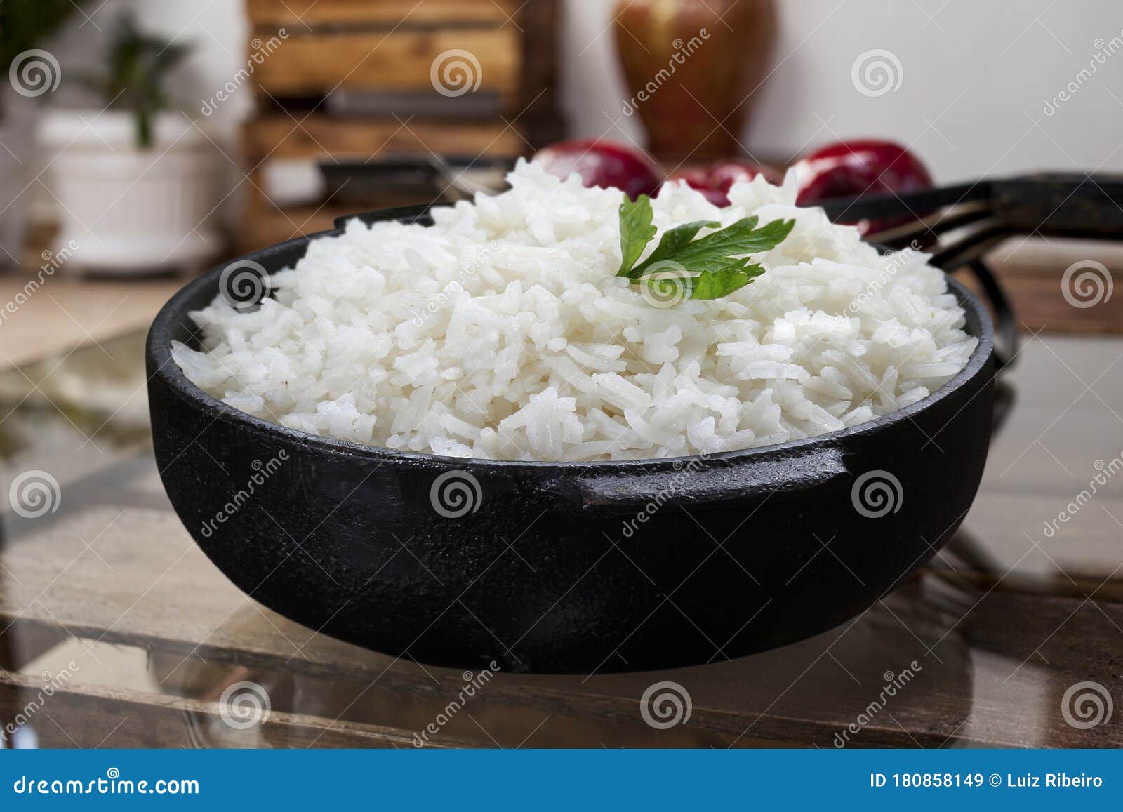 Cooked White Rice stock image. Image of grain, jasmine 180858149