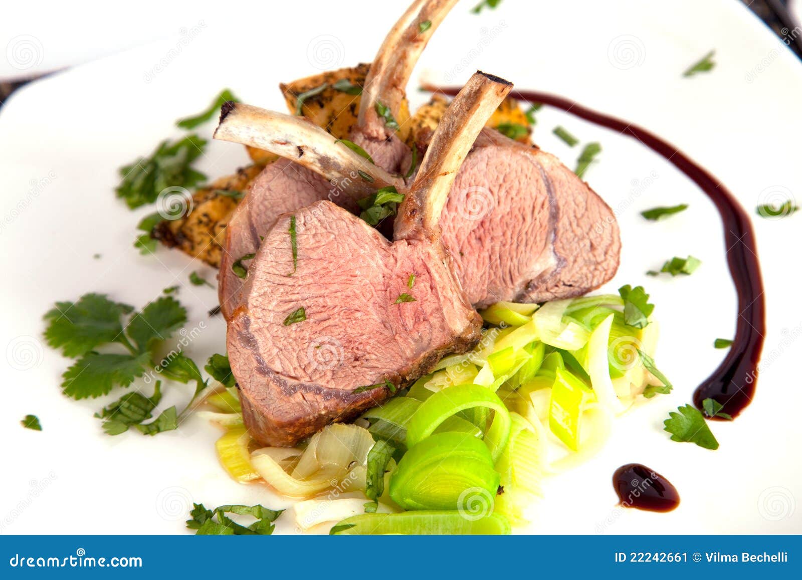 Cooked lamb stock image. Image of plate, state, meat - 22242661