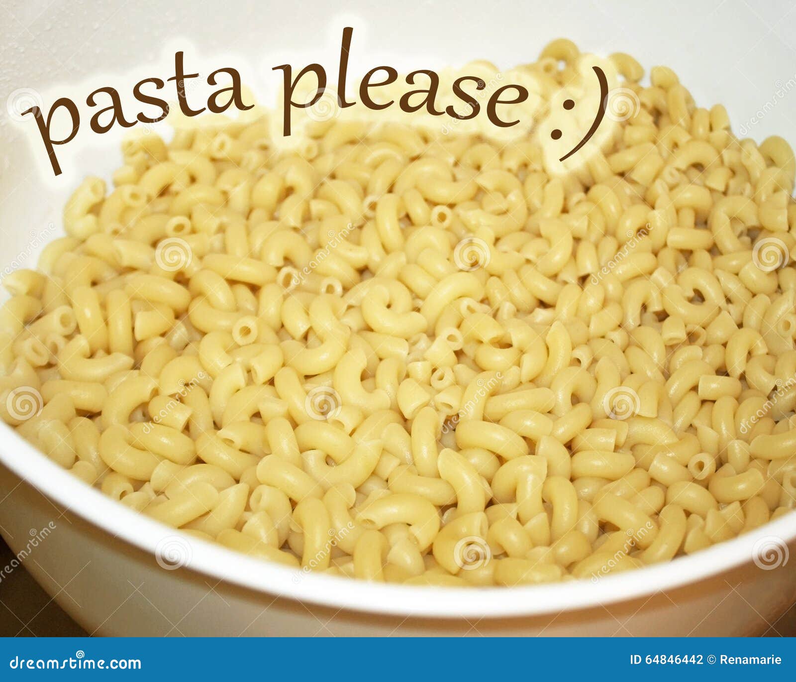 Cooked Macaroni Noodles in Plastic Colander Stock Photo Image of