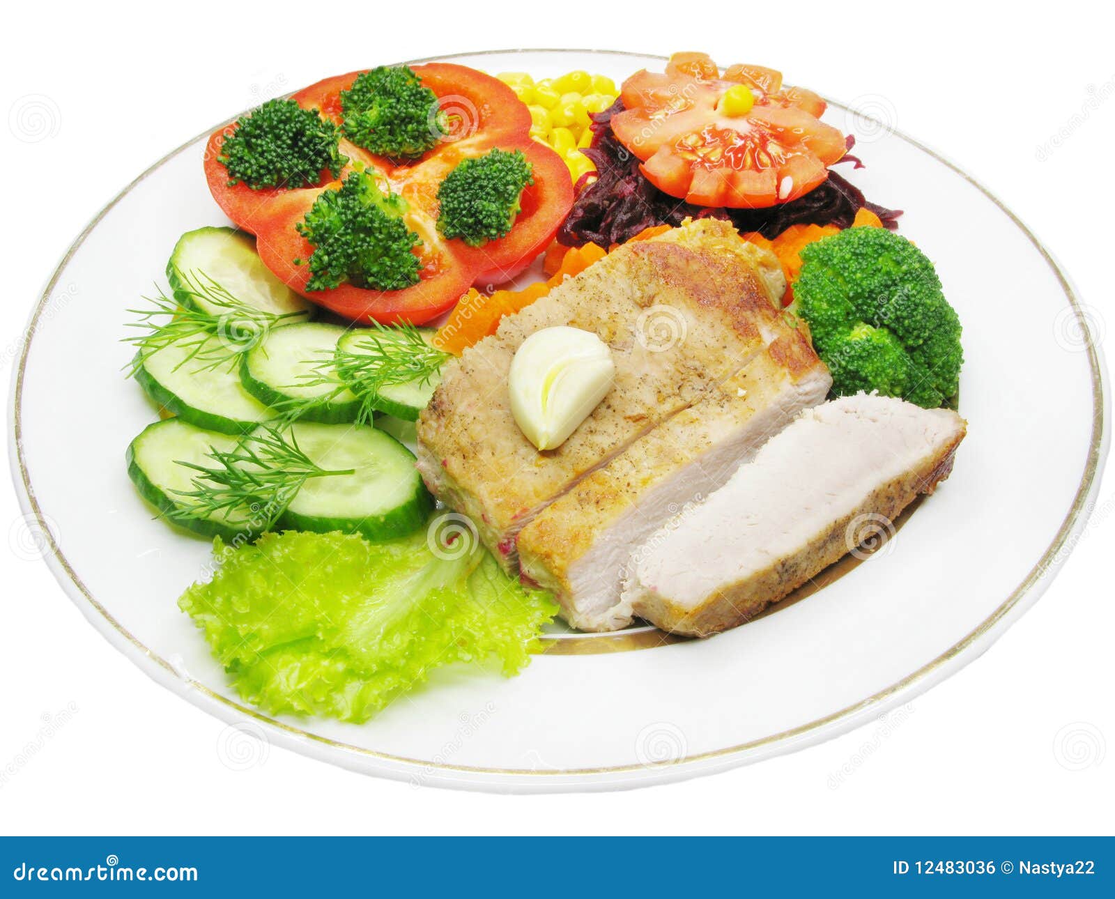 Cooked Meat with Vegetables Stock Photo Image of eating, portion