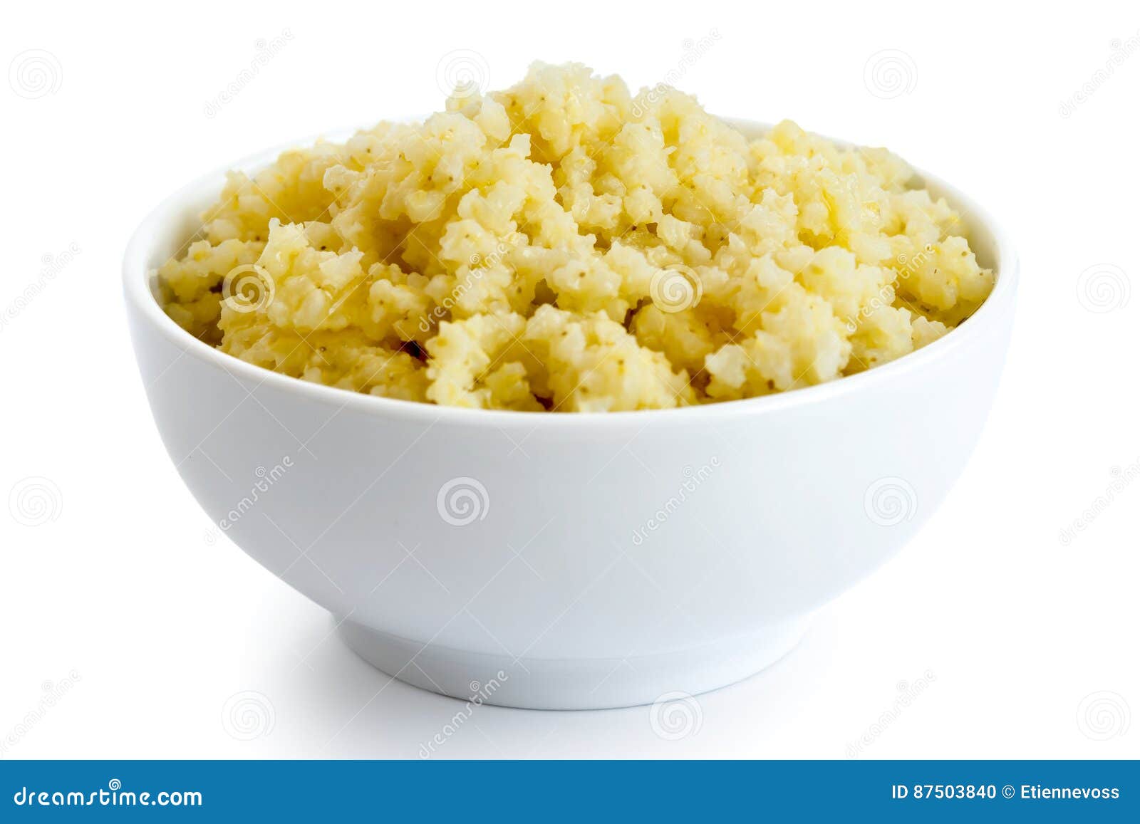 Cooked Millet in White Ceramic Bowl. Stock Photo Image of seed