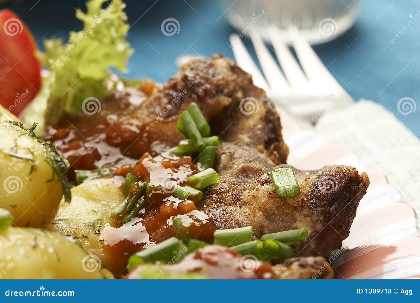 Cooked potatoes dish stock photo. Image of dish, close - 1309718