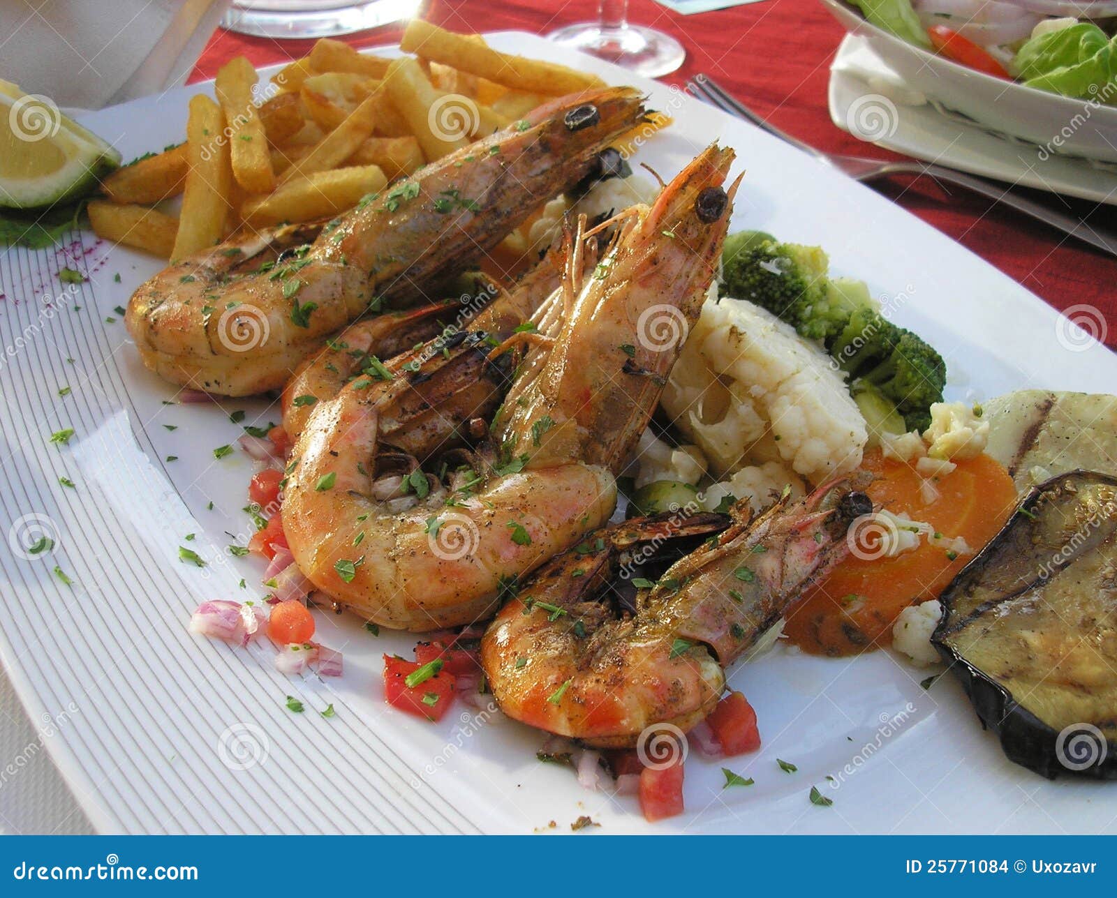 Cooked Prawns in the Restaurant Stock Photo Image of sauce, cooking