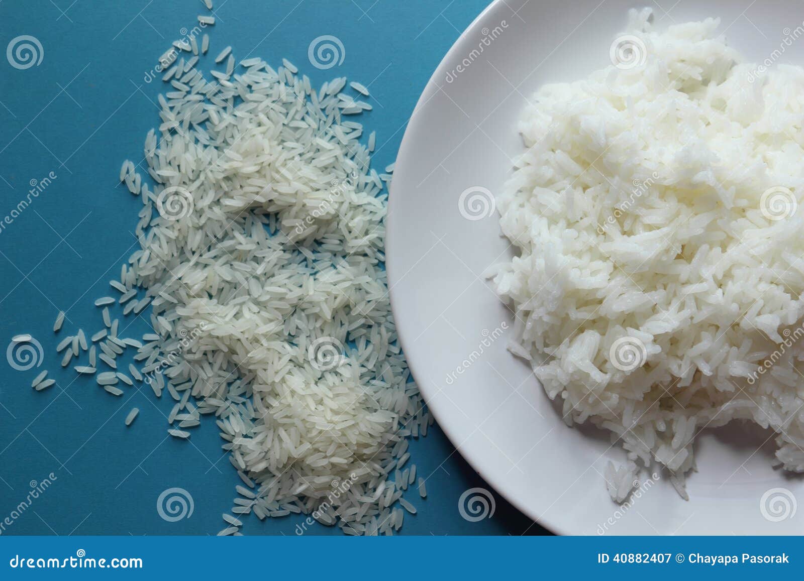 Cooked Rice and Uncooked Rice Stock Image - Image of meal, uncooked
