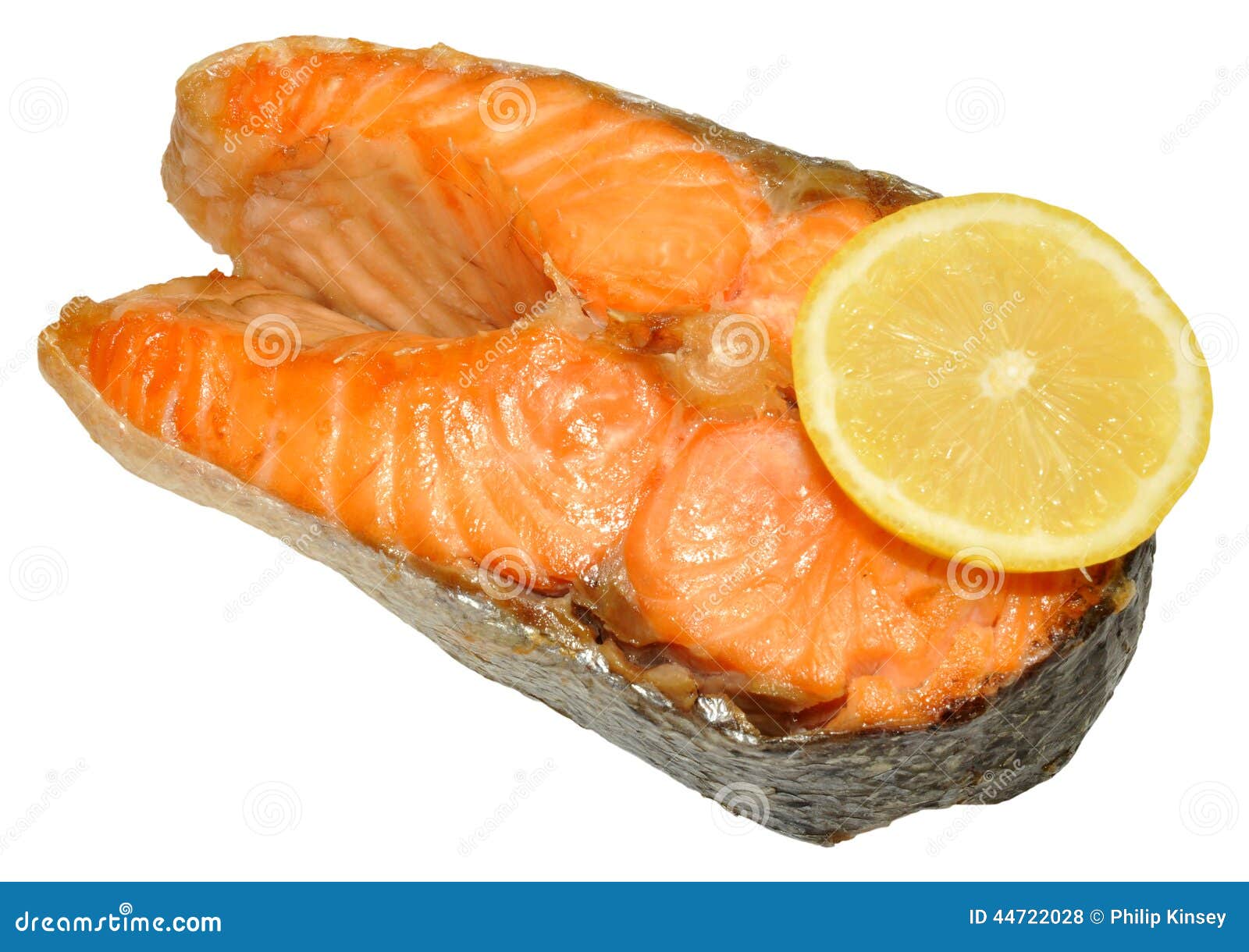 Cooked Salmon Steak stock photo. Image of serving, single 44722028