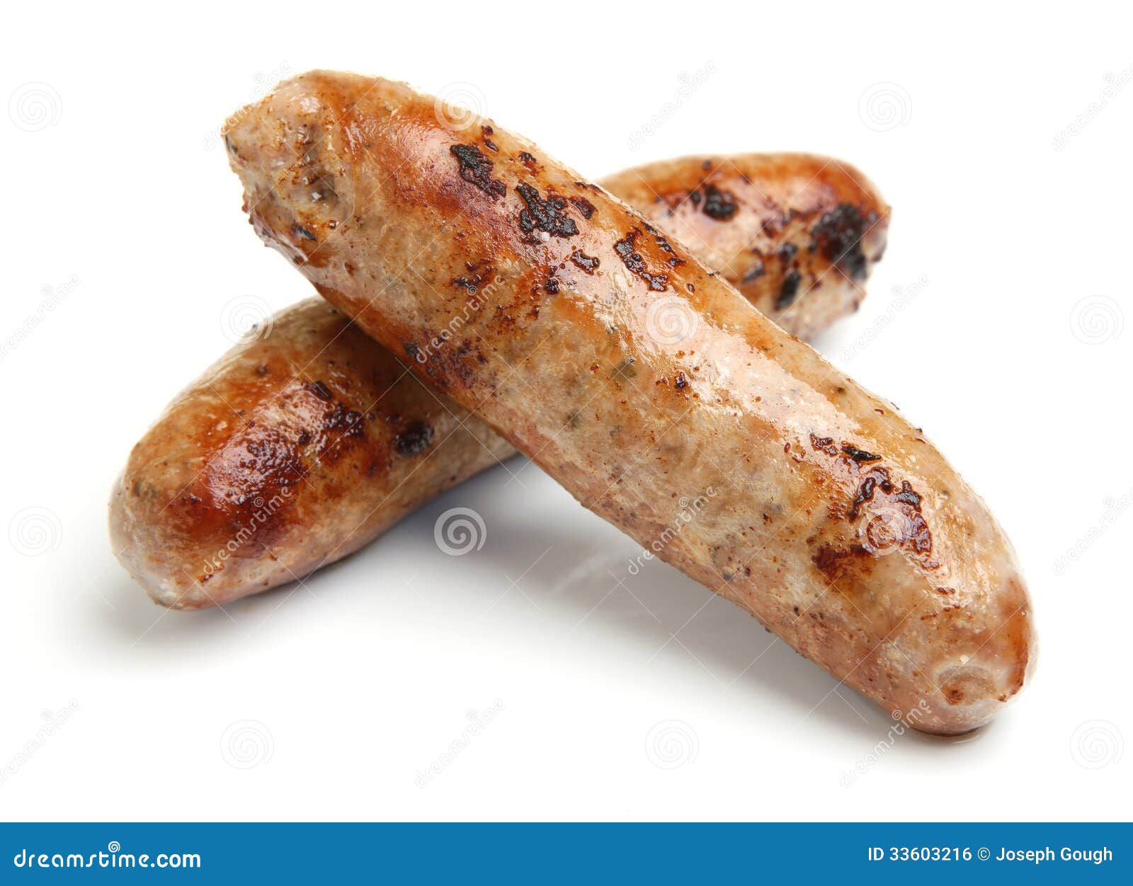 Cooked Sausages Isolated on White Background Stock Photo Image of