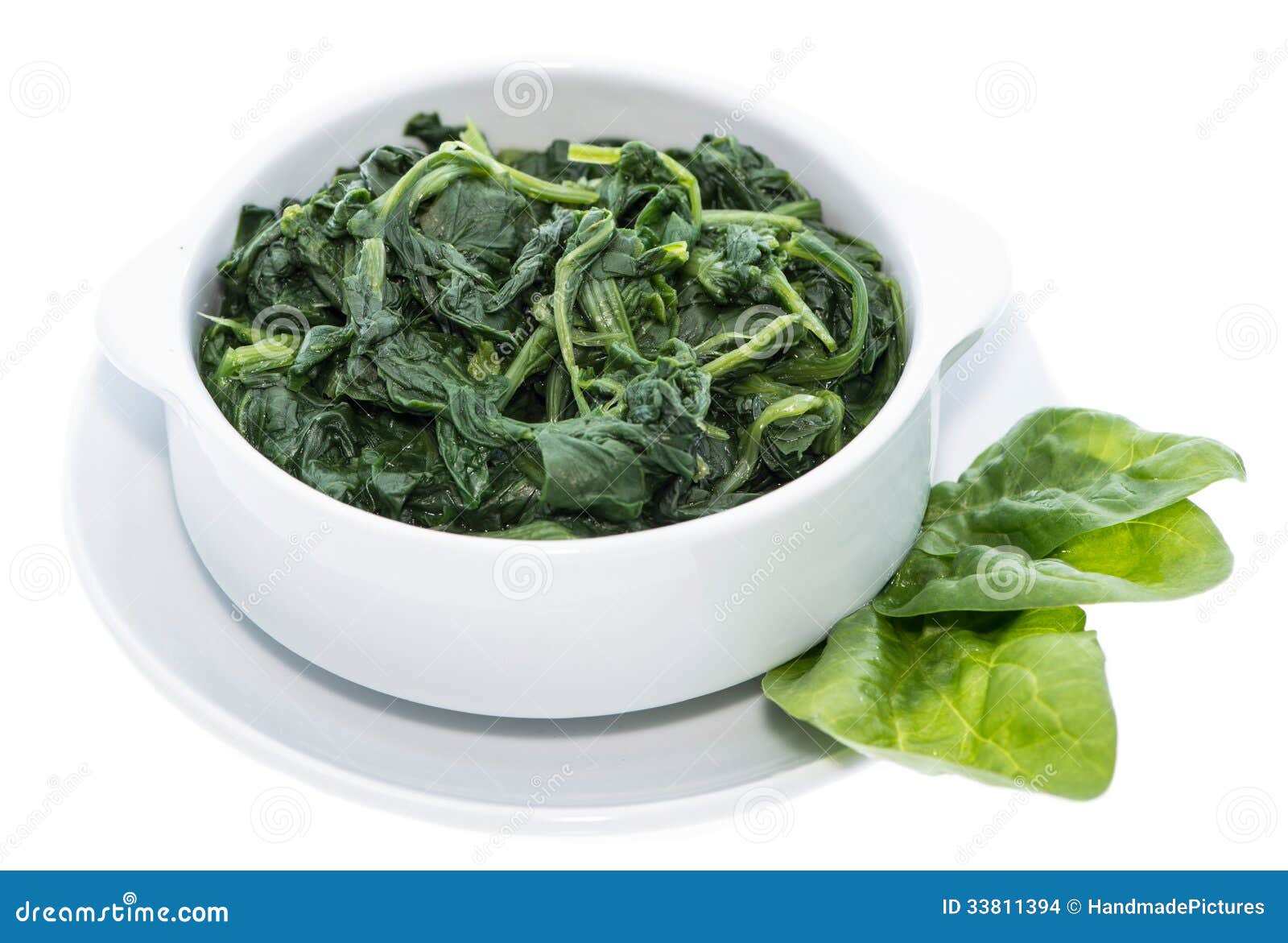 Cooked Spinach Isolated on White Stock Photo - Image of cuisine, plant