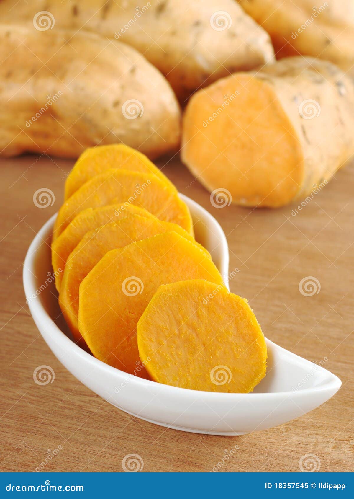 Cooked Sweet Potato Slices stock image. Image of plant 18357545