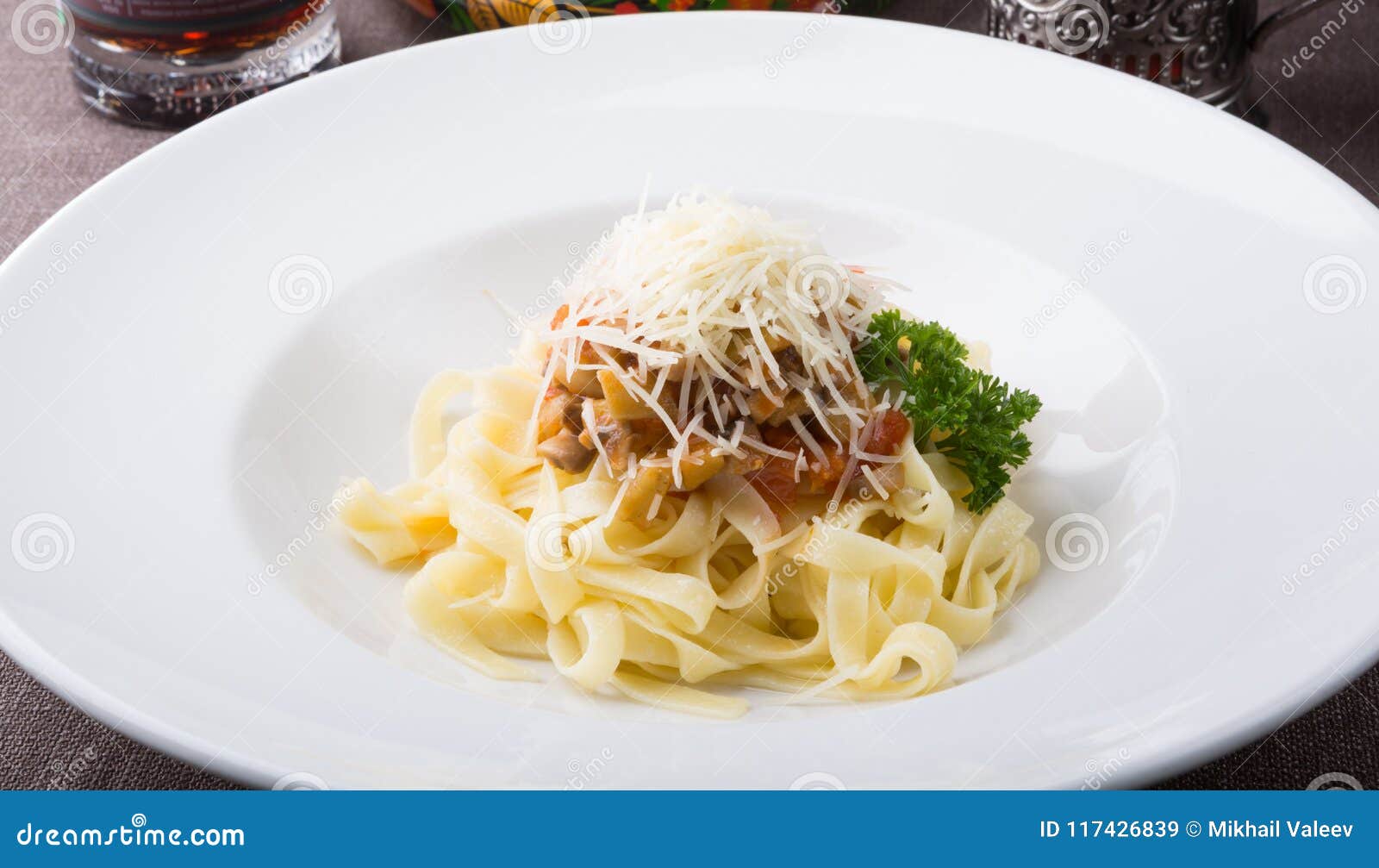 Cooked tagliatelle pasta stock image. Image of dish 117426839