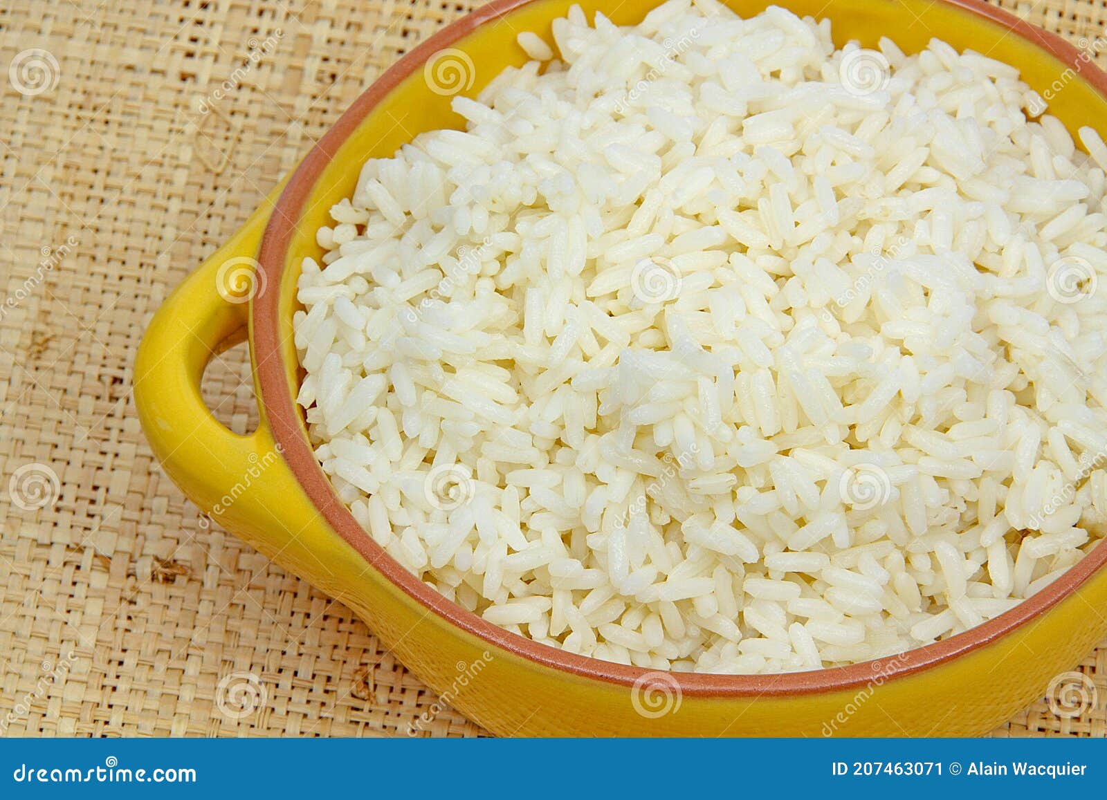 Cooked white rice dish stock image. Image of starch 207463071