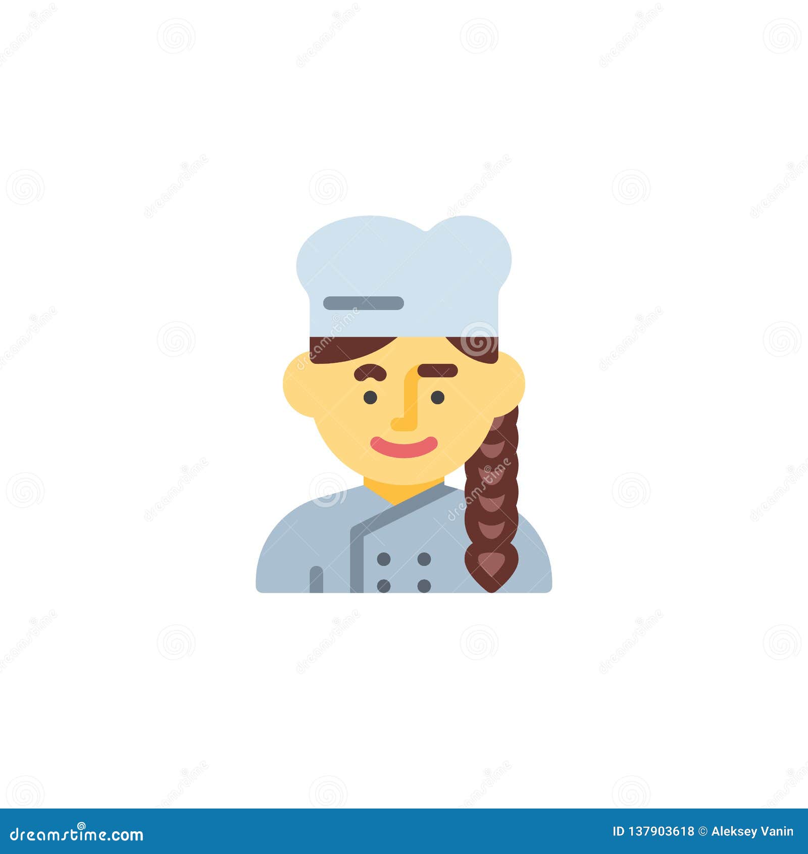Download Cooker Woman, Cook Flat Icon Stock Vector - Illustration of head, female: 137903618