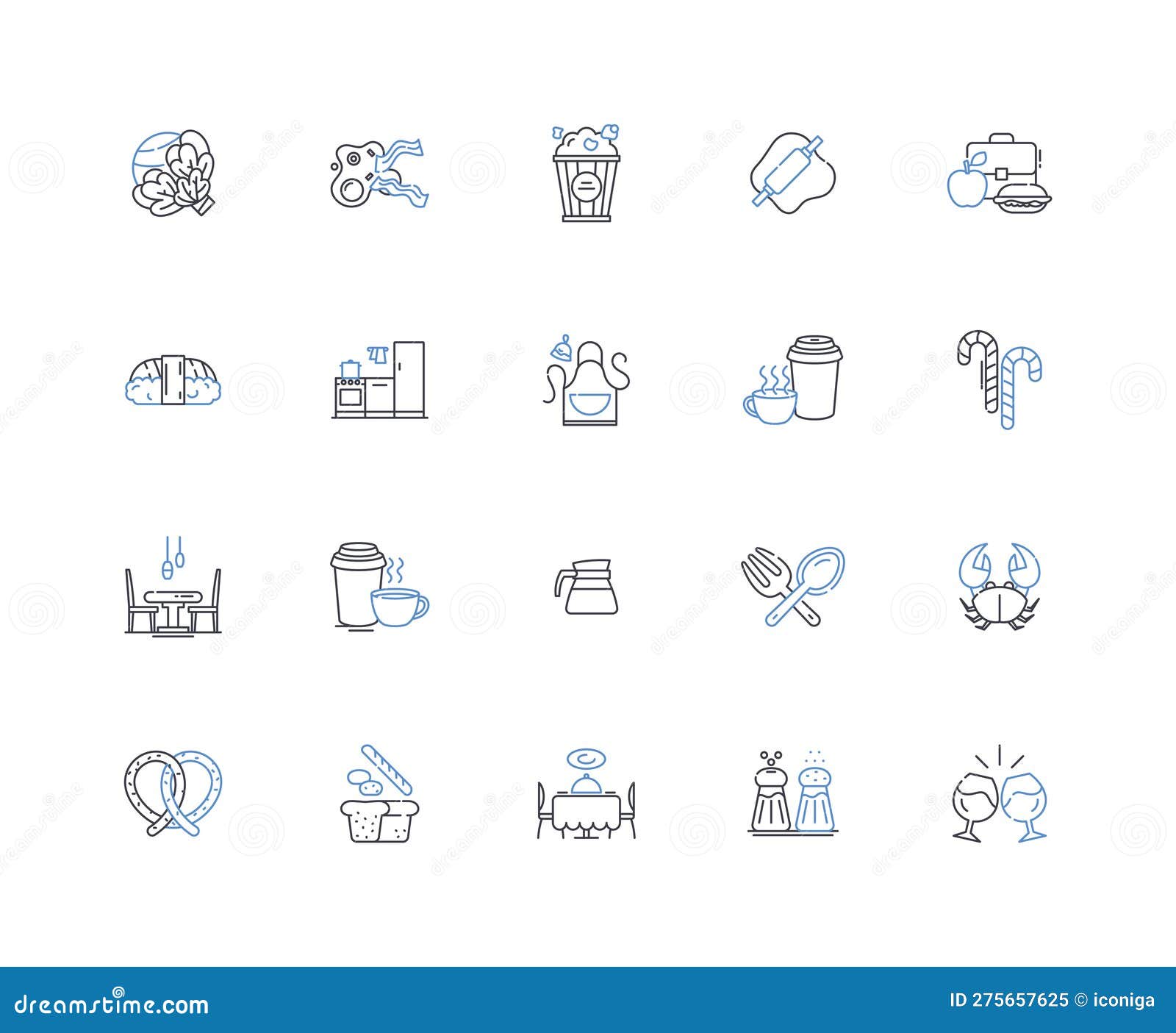 cookery establishment line icons collection. kitchen, restaurant, bistro, pub, cafe, brasserie, diner  and linear