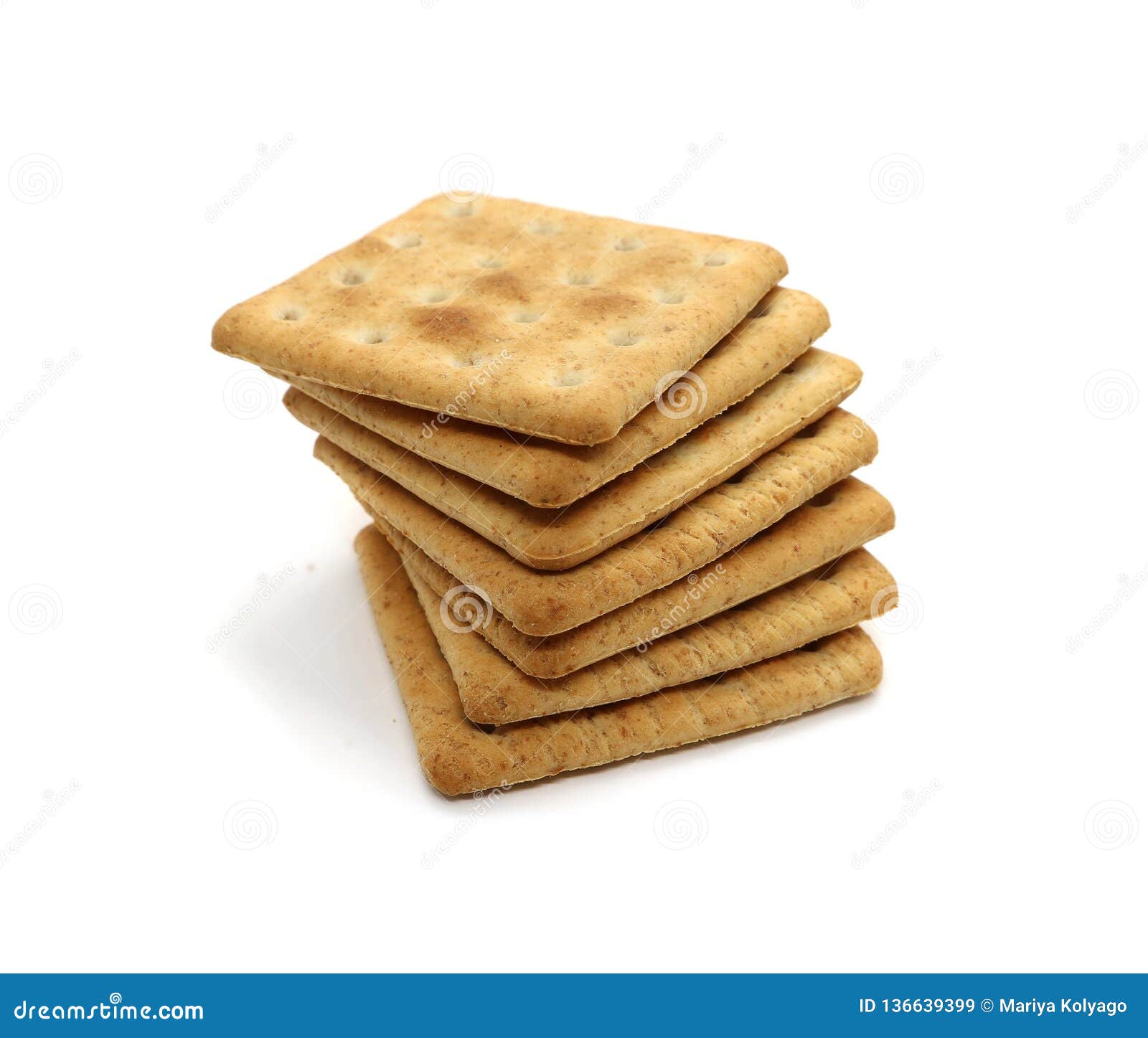 Cookie Cracker Crispy Stack Isolated on White Background Stock Image