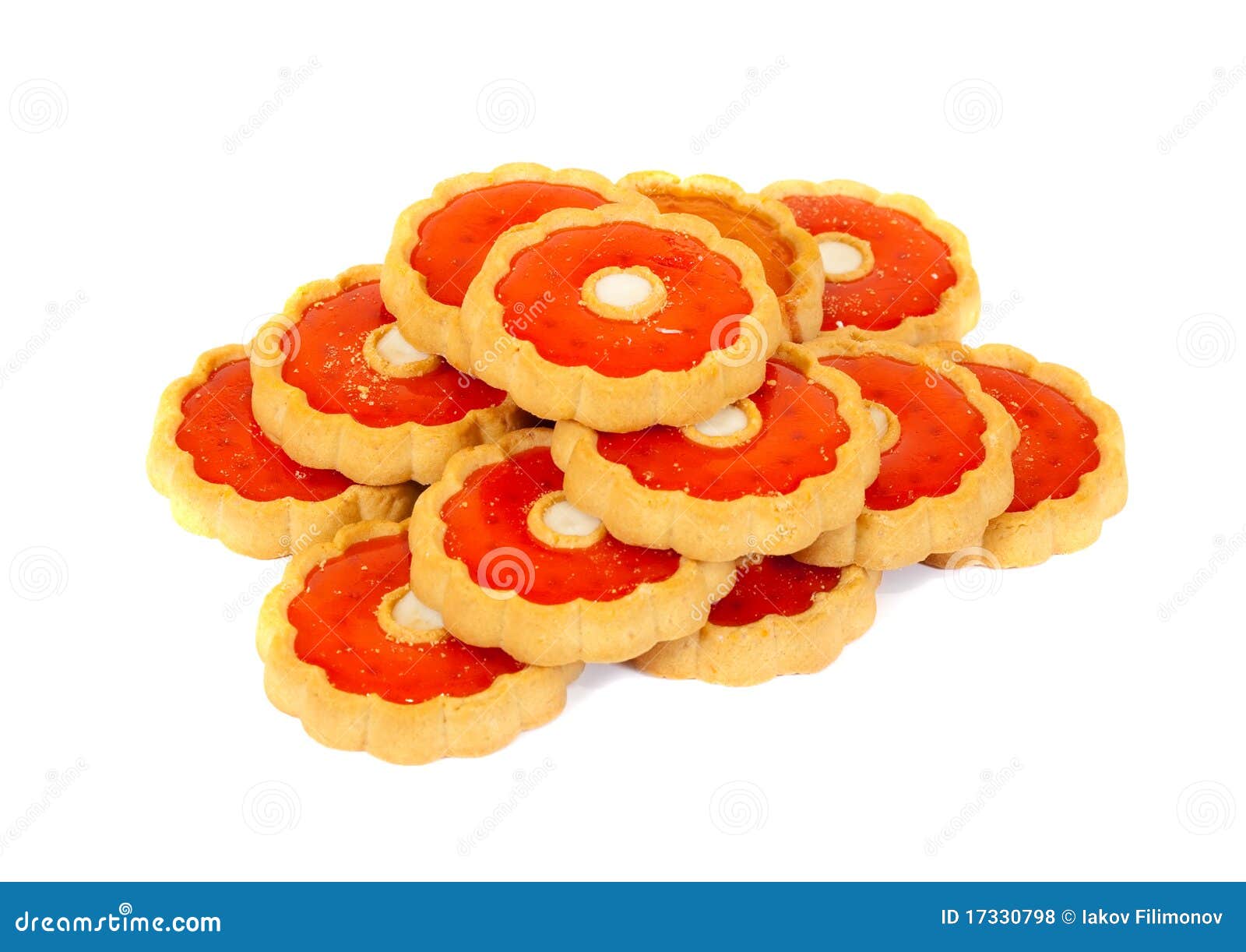 Cookie with fruit candy stock photo. Image of heap, isolated 17330798