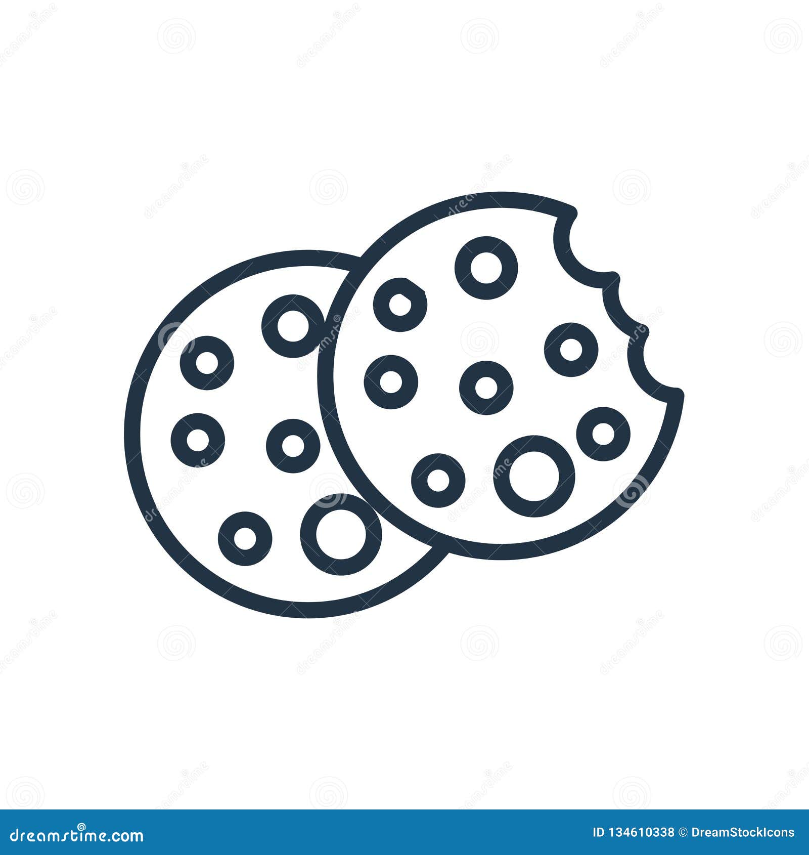Cookie Icon Vector Isolated on White Background, Cookie Sign Stock