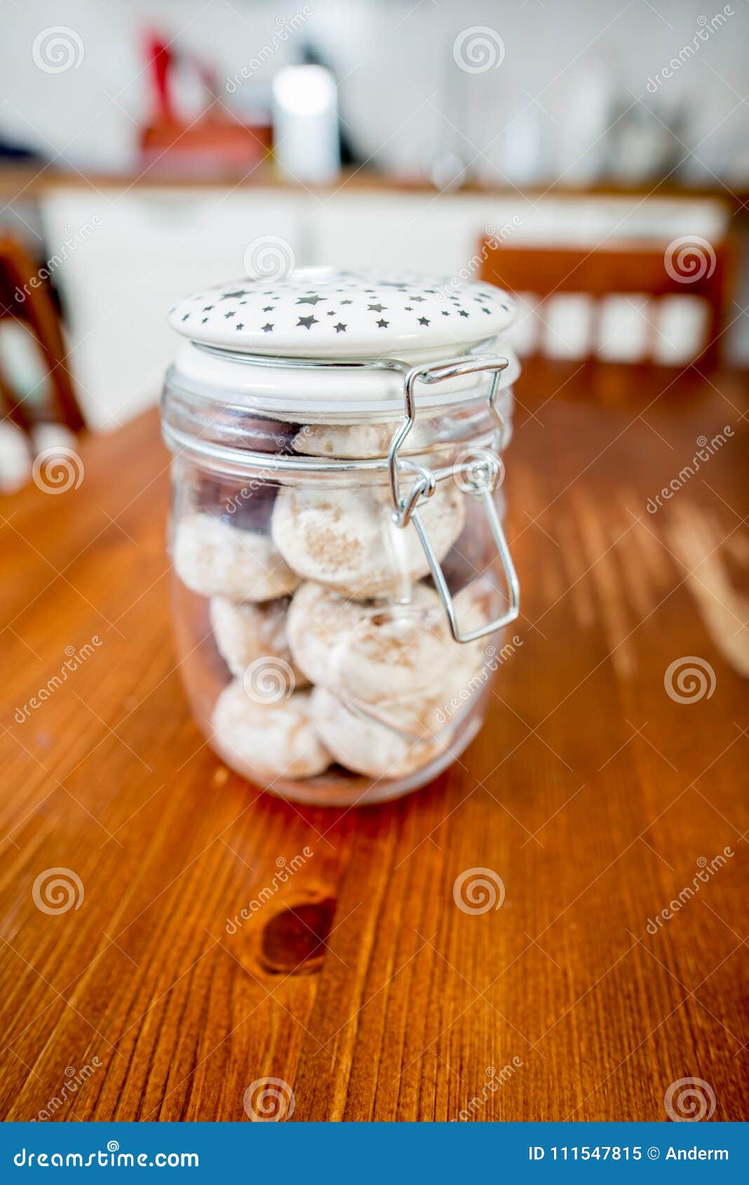 Cookie jar in the kitchen stock image. Image of brown - 111547815