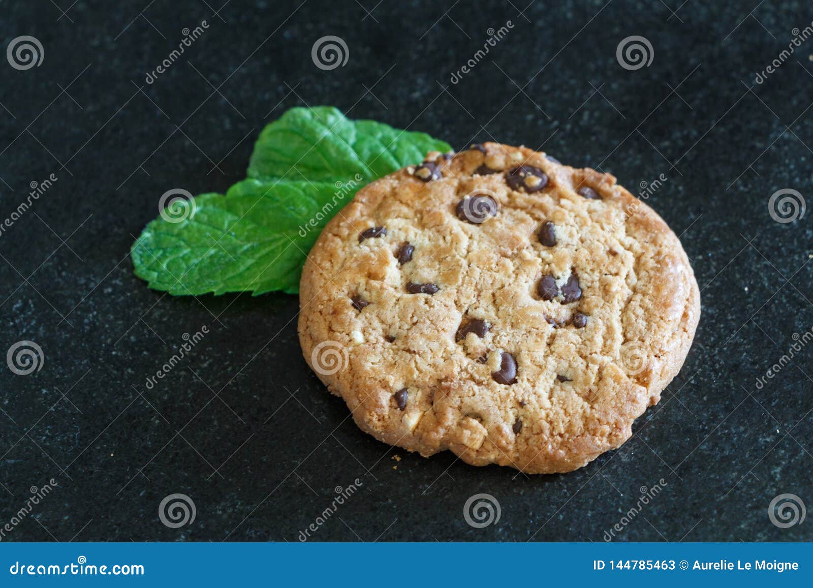 Cookie and mint leaves stock image. Image of cookie 144785463