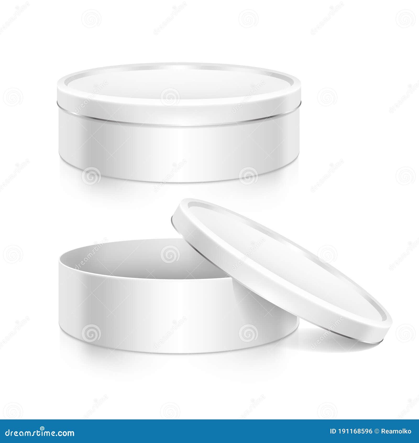 Download Cookie Tin Boxes Set Mock-up Template. Open And Closed Boxes. Stock Vector - Illustration of ...