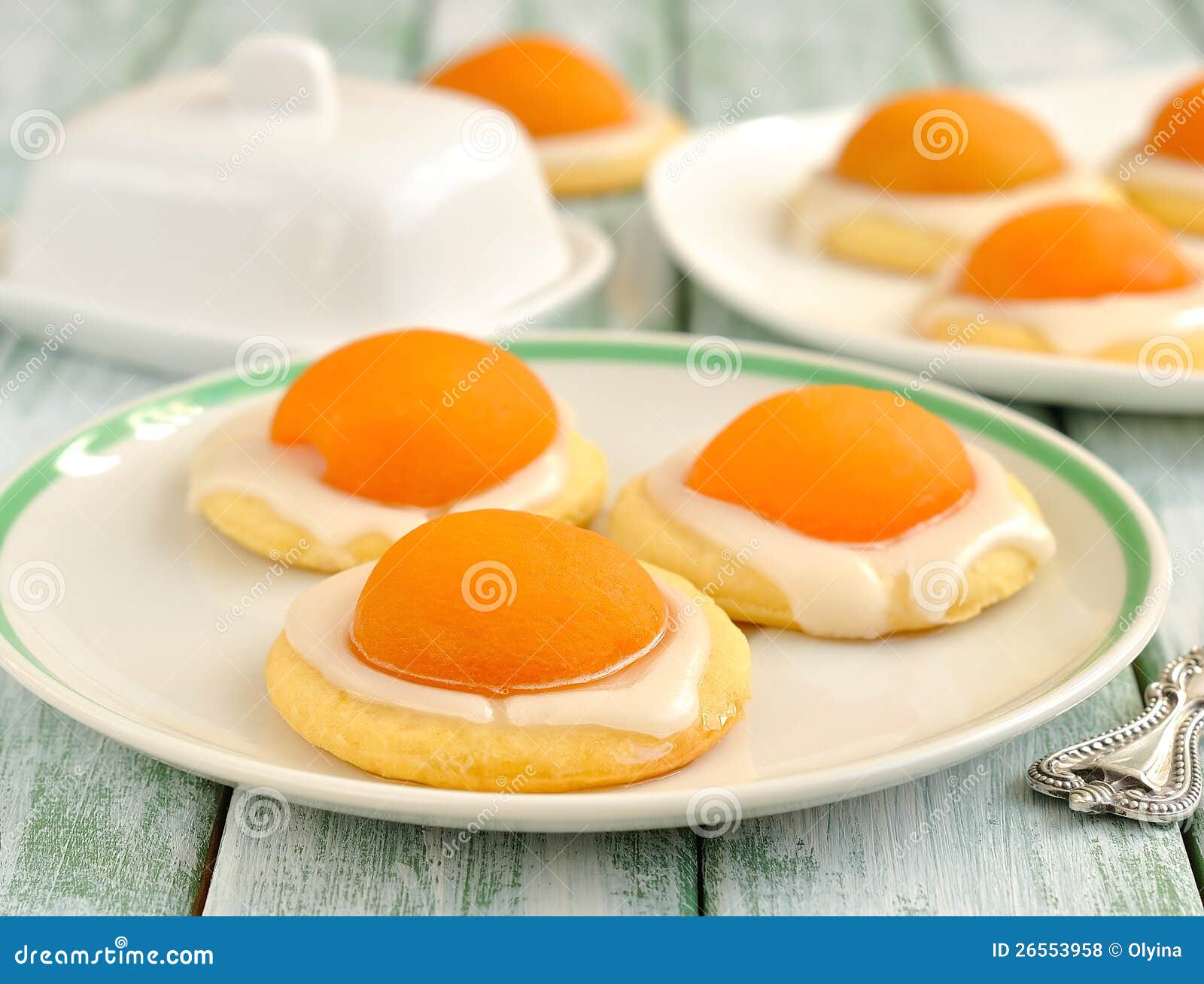 Cookies with Apricots and Sugar Icing Stock Photo Image of dough