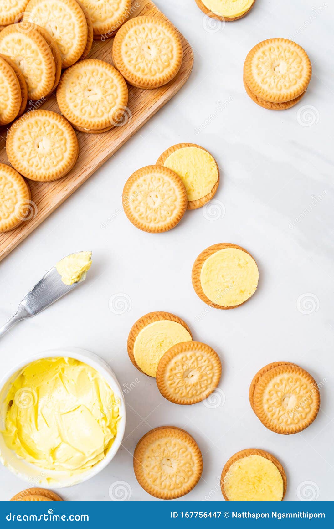 Cookies with butter cream stock image. Image of cheese 167756447