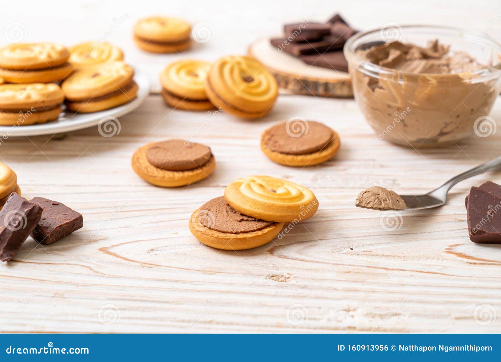 Cookies with Chocolate Cream Stock Photo Image of sandwich, creme