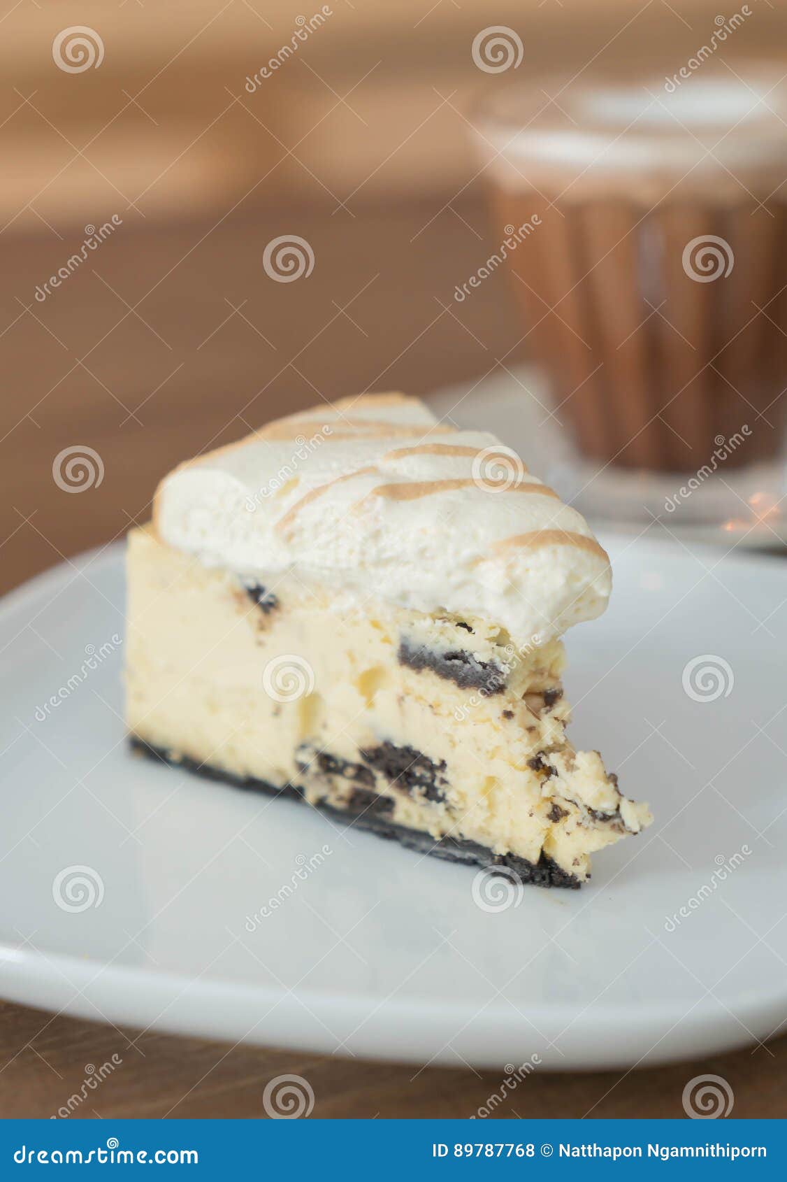 Cookies and Cream Cheese Cake Stock Photo Image of brownie, cream