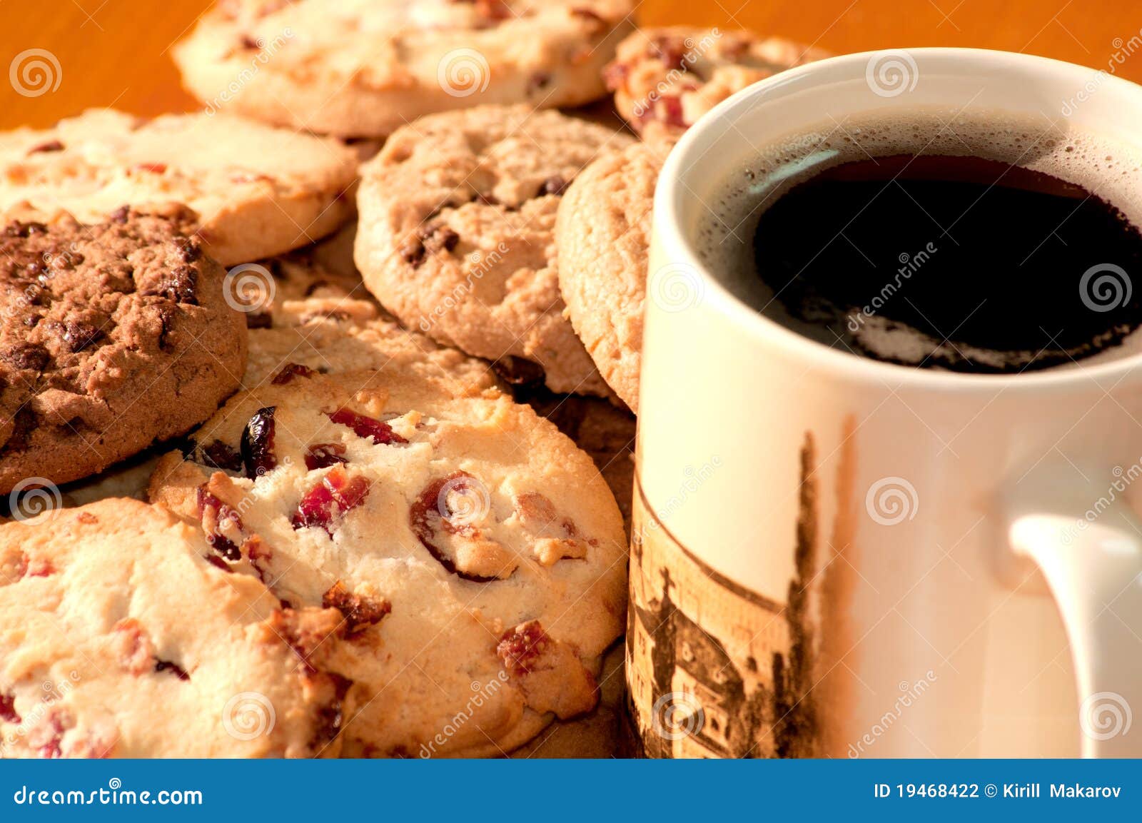 Cookies with a Cup of Coffee Stock Photo Image of background, biscuit
