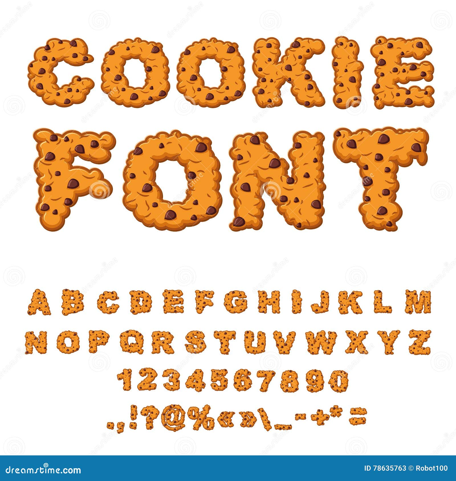 Cartoon Cookie Font, Alphabet Cartoon Vector | CartoonDealer.com #74717011
