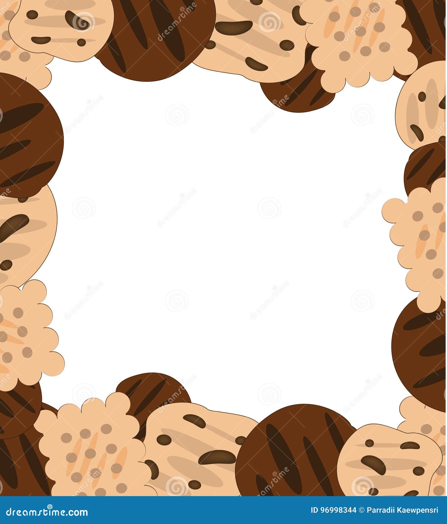 Cookies Frame stock vector. Illustration of baked, macro 96998344