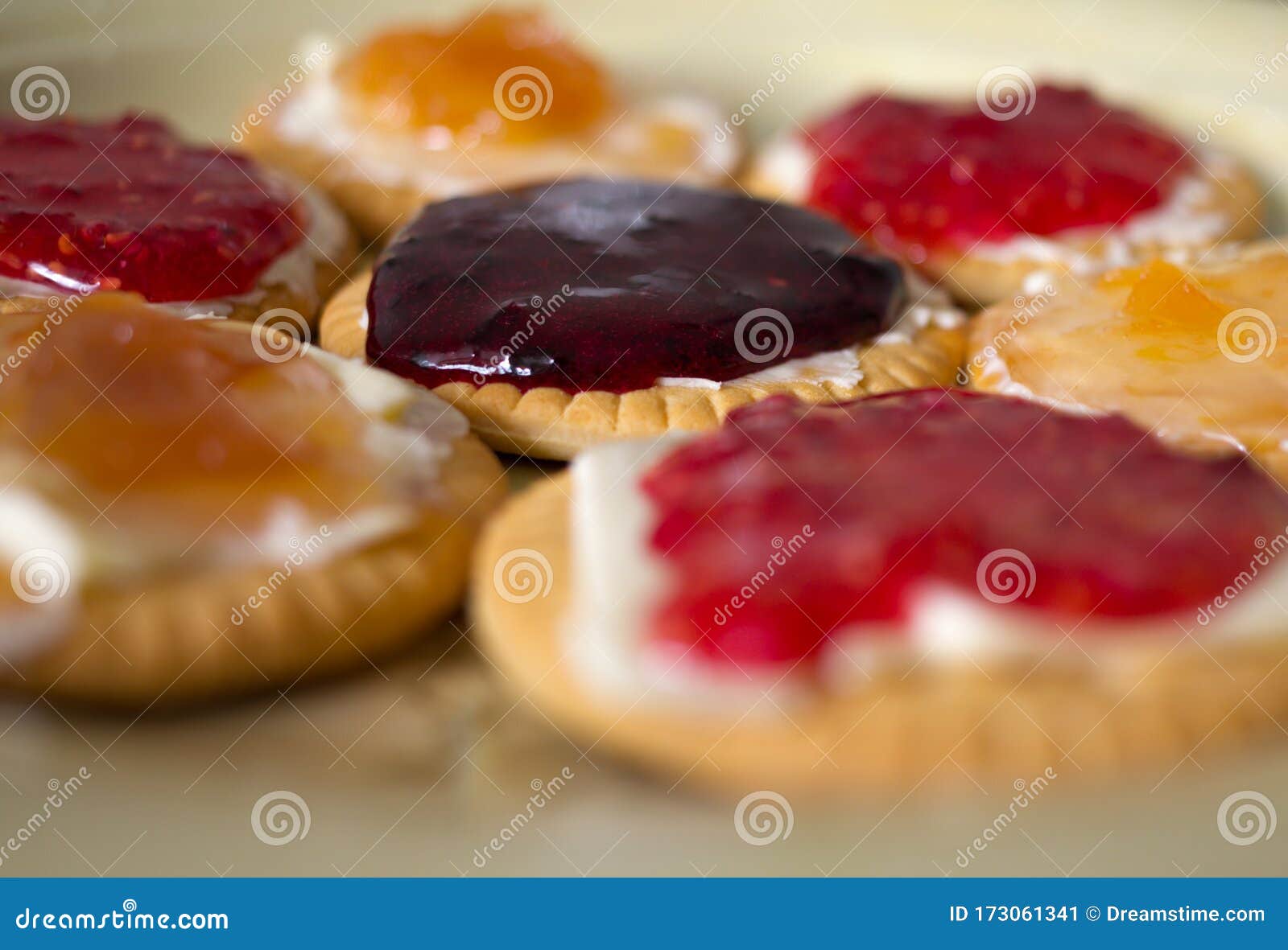 Cookies with Jam on a Plate in the Morning Stock Image - Image of cake ...