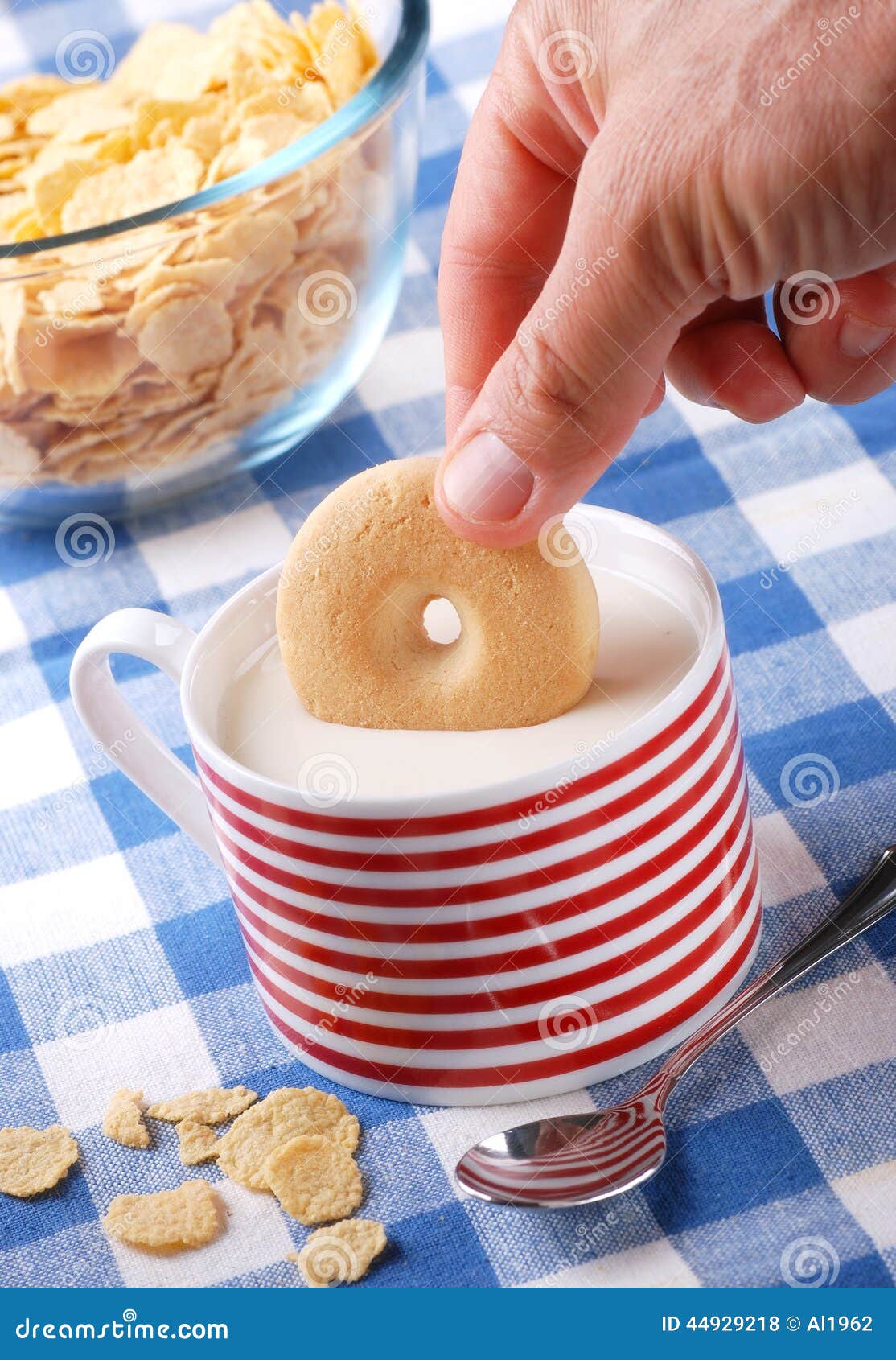 Cookies and Milk for Breakfast Stock Photo Image of flowing