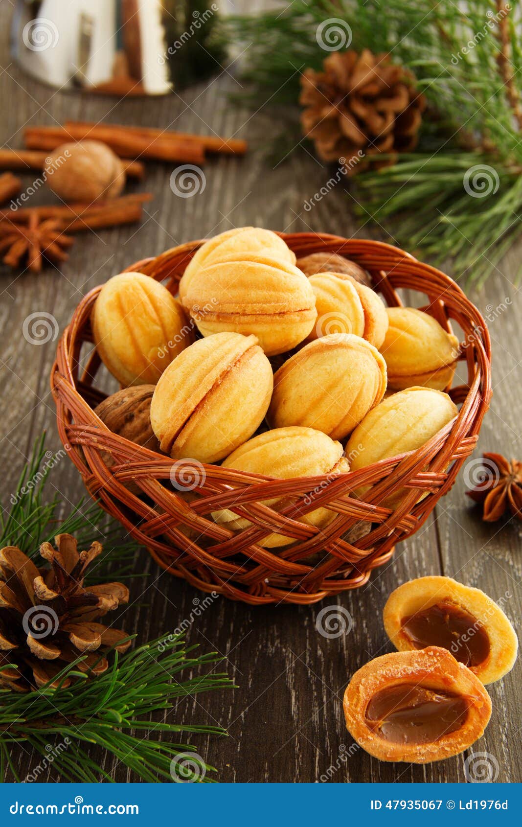 Cookies Nuts with Condensed Milk Stock Image Image of ball, food 47935067