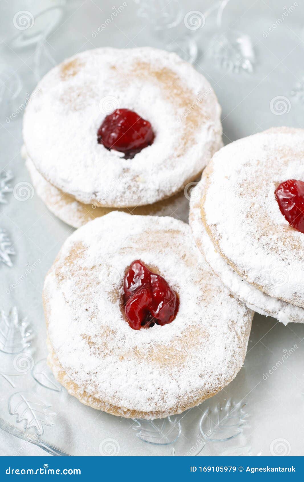 Cookies with raspberry jam stock image. Image of food 169105979