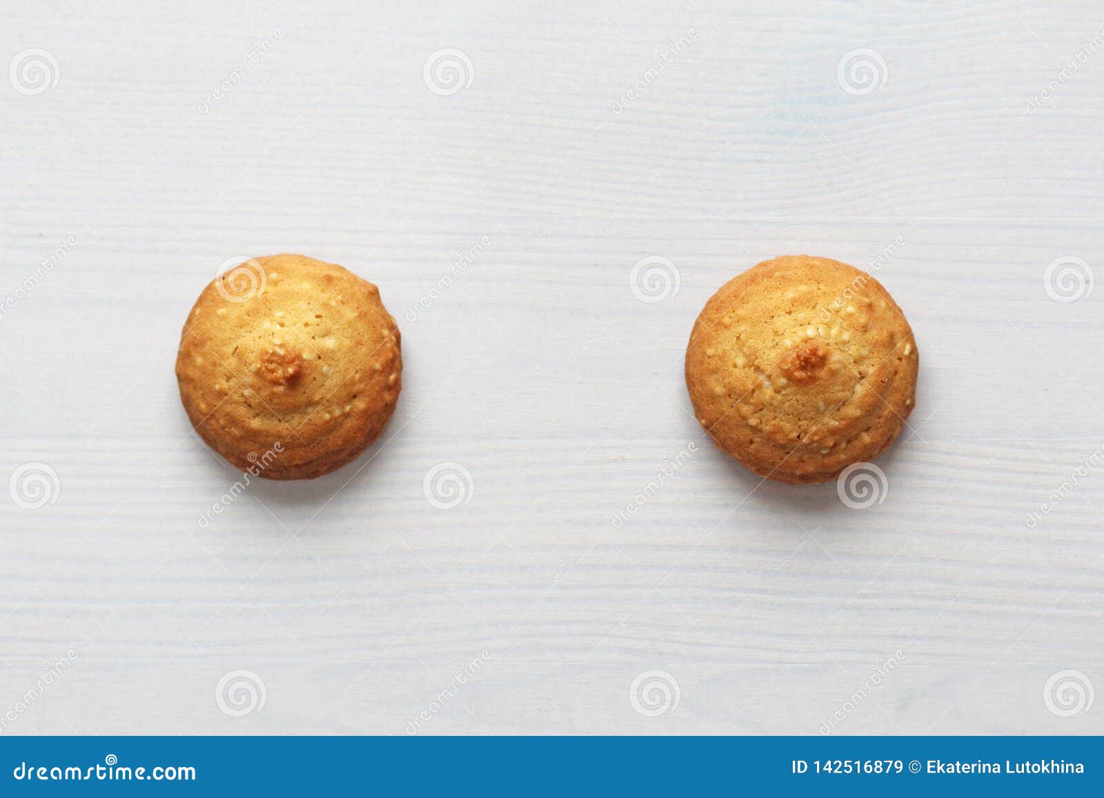 Cookies on a White Background, Similar To Female Nipples. Nipples ...