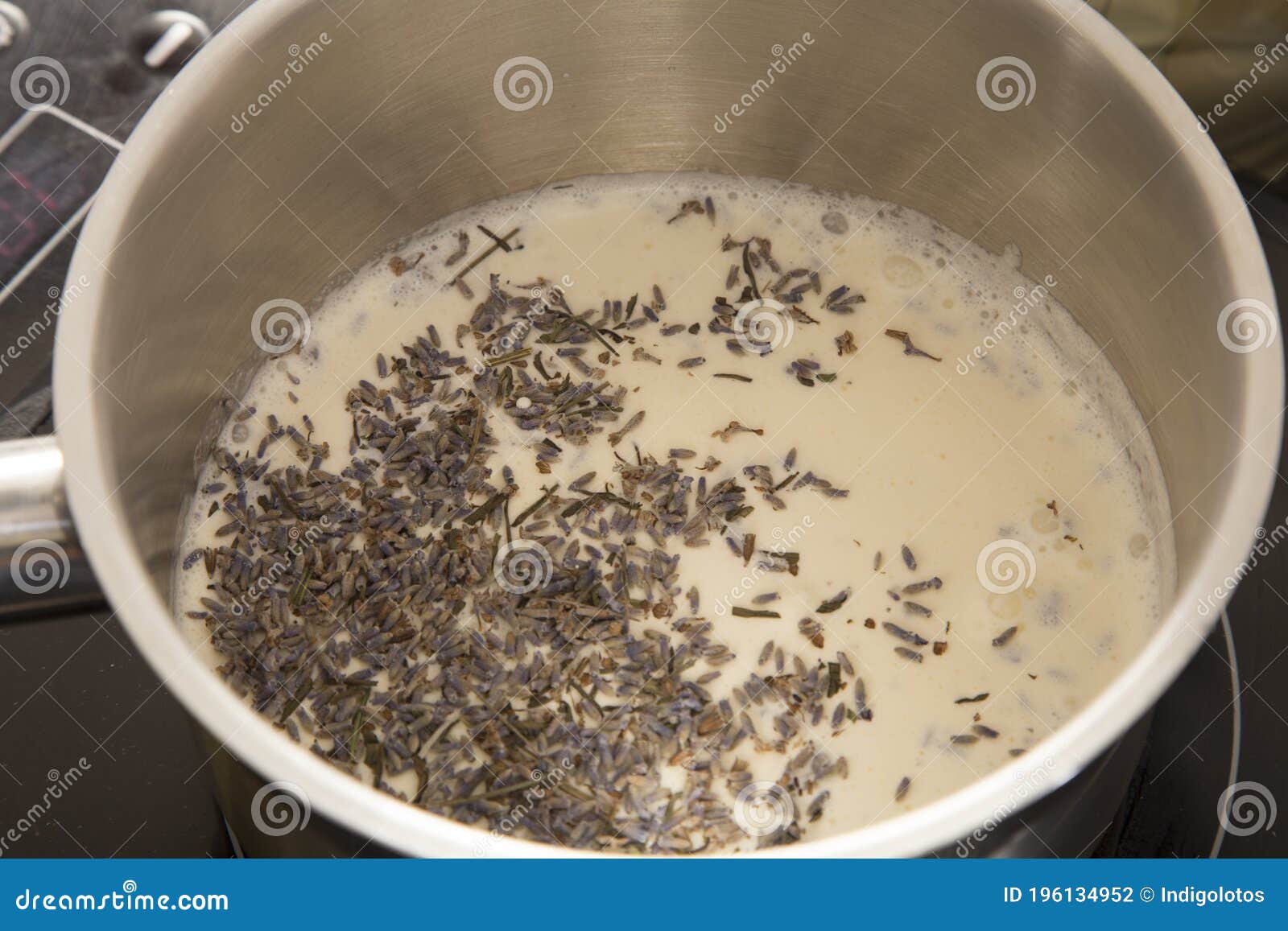 Cooking Baking Cream Based on Lavender Flowers Stock Photo Image of