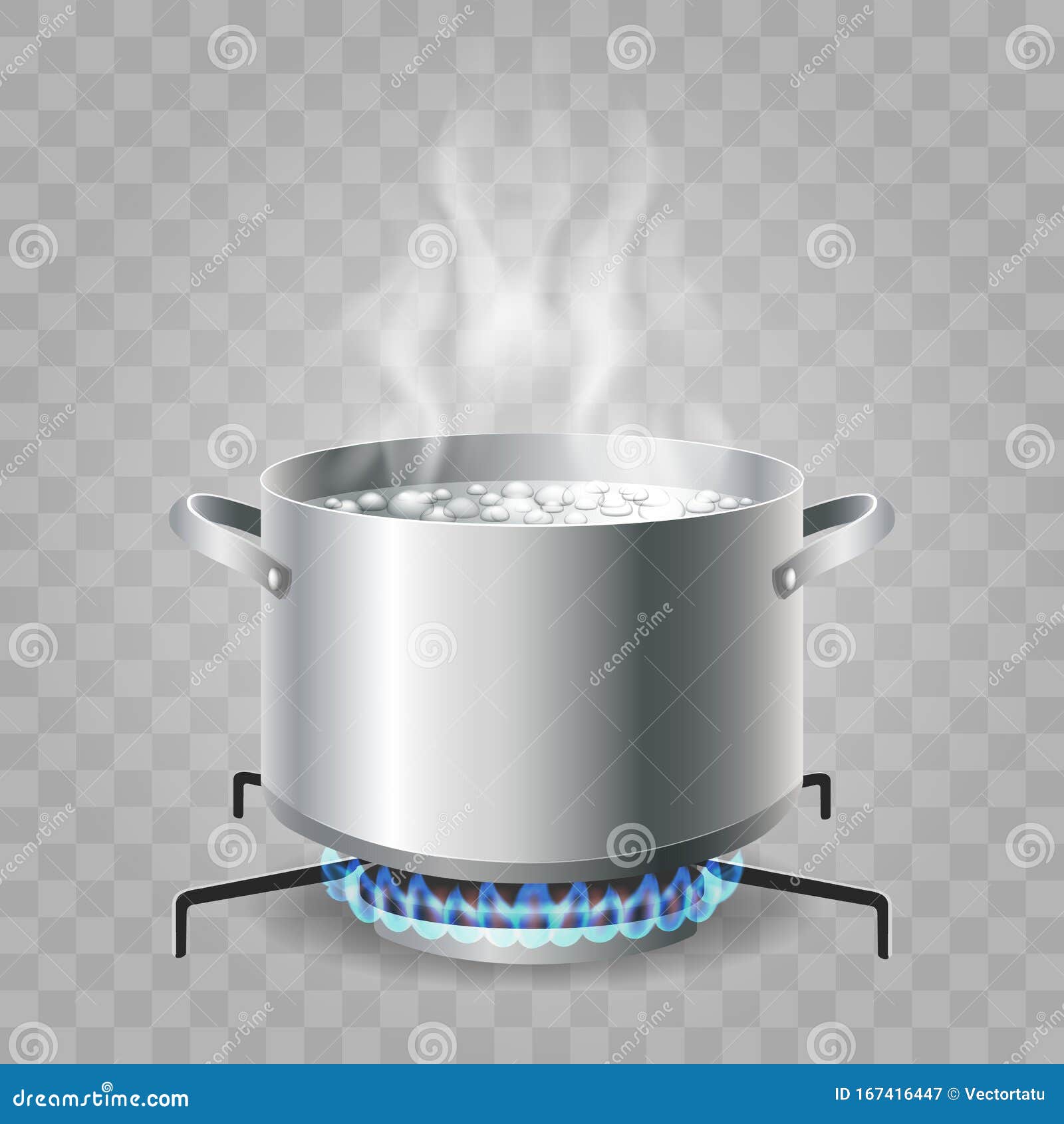 Boiling water in pot Royalty Free Vector Image