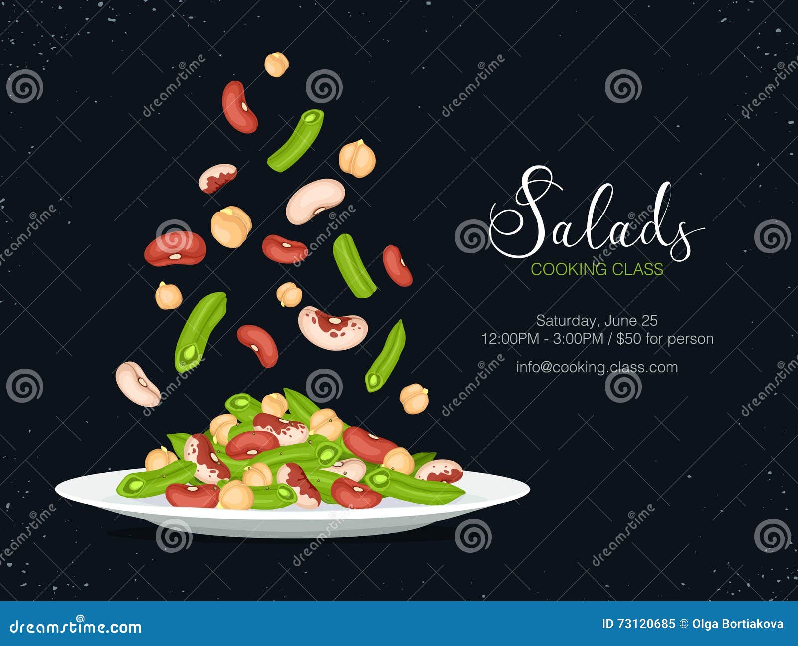 cooking class flyer stock vector illustration of appetizer 73120685 salad flyer