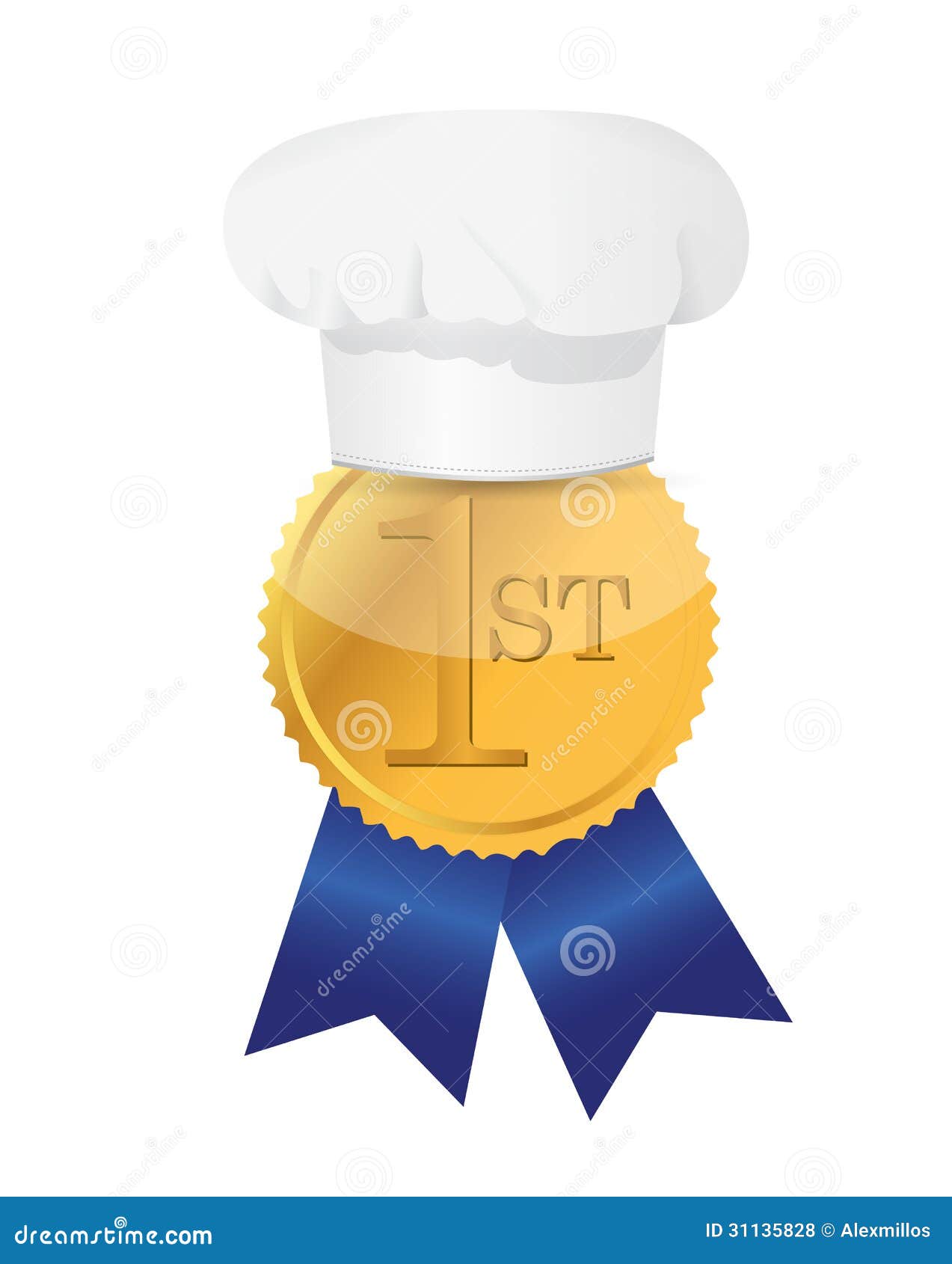 Cooking Contest 1st Place Winner Ribbon Stock Illustration