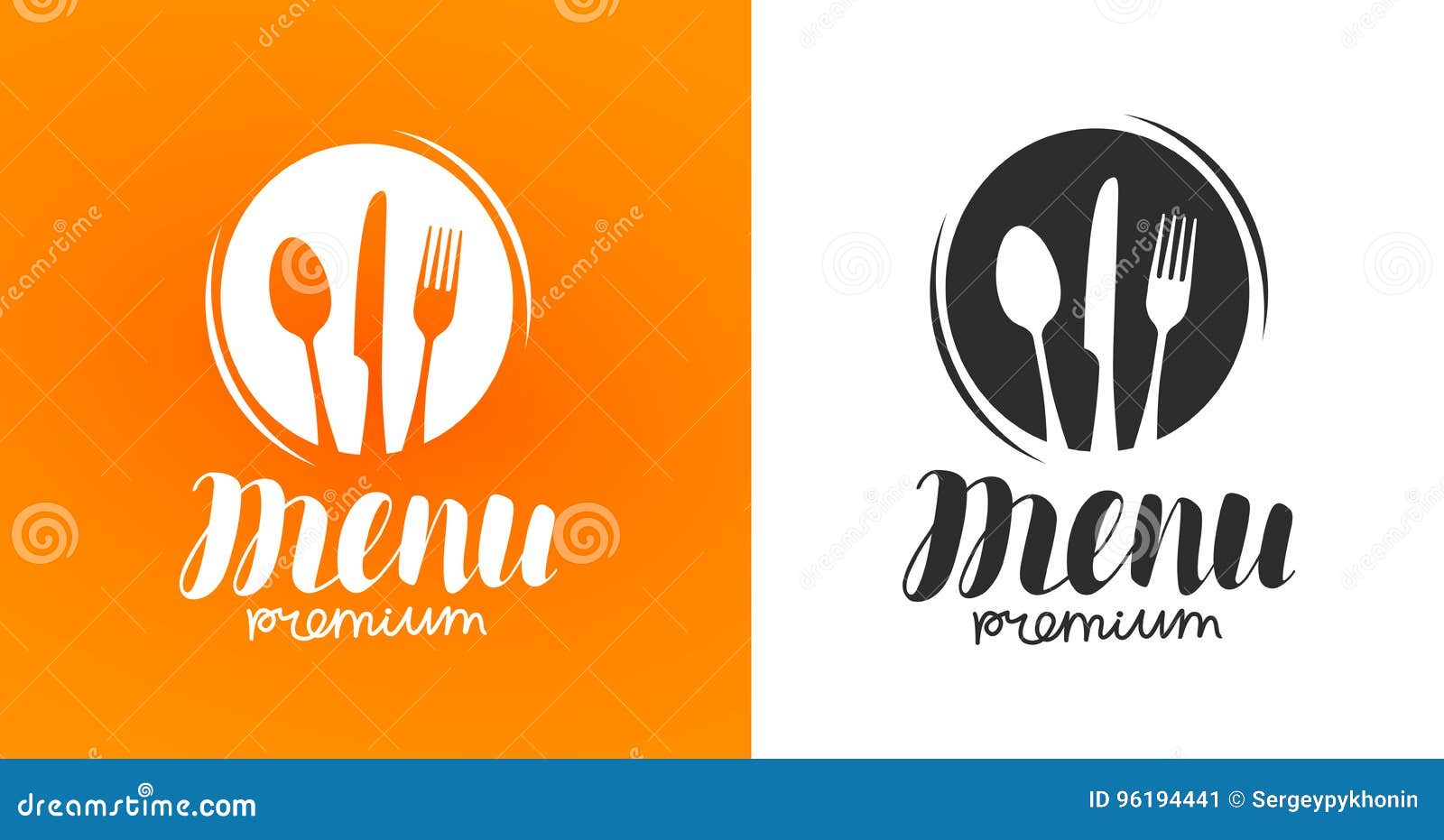 cooking, cuisine logo. icon and label for  menu restaurant or cafe. lettering, calligraphy  
