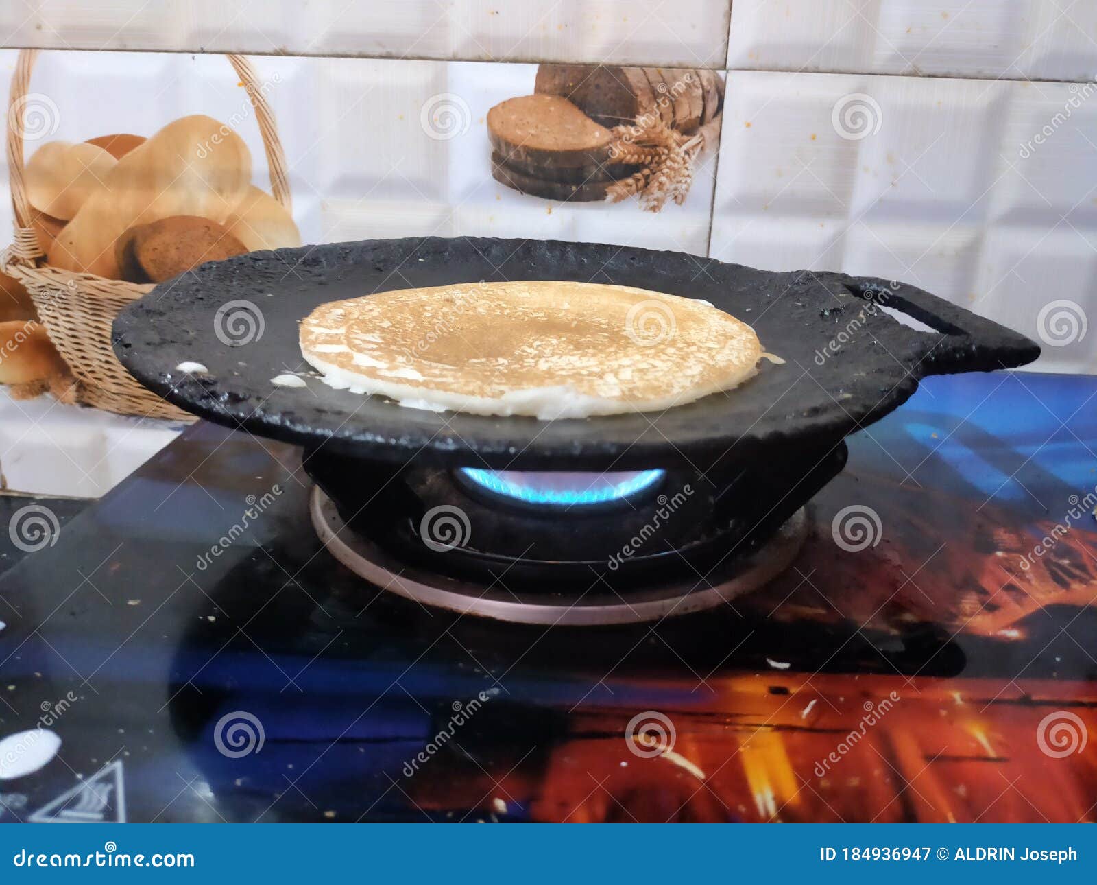 Cooking of Dosa in a Gas Stove Stock Image Image of cuisine, produce
