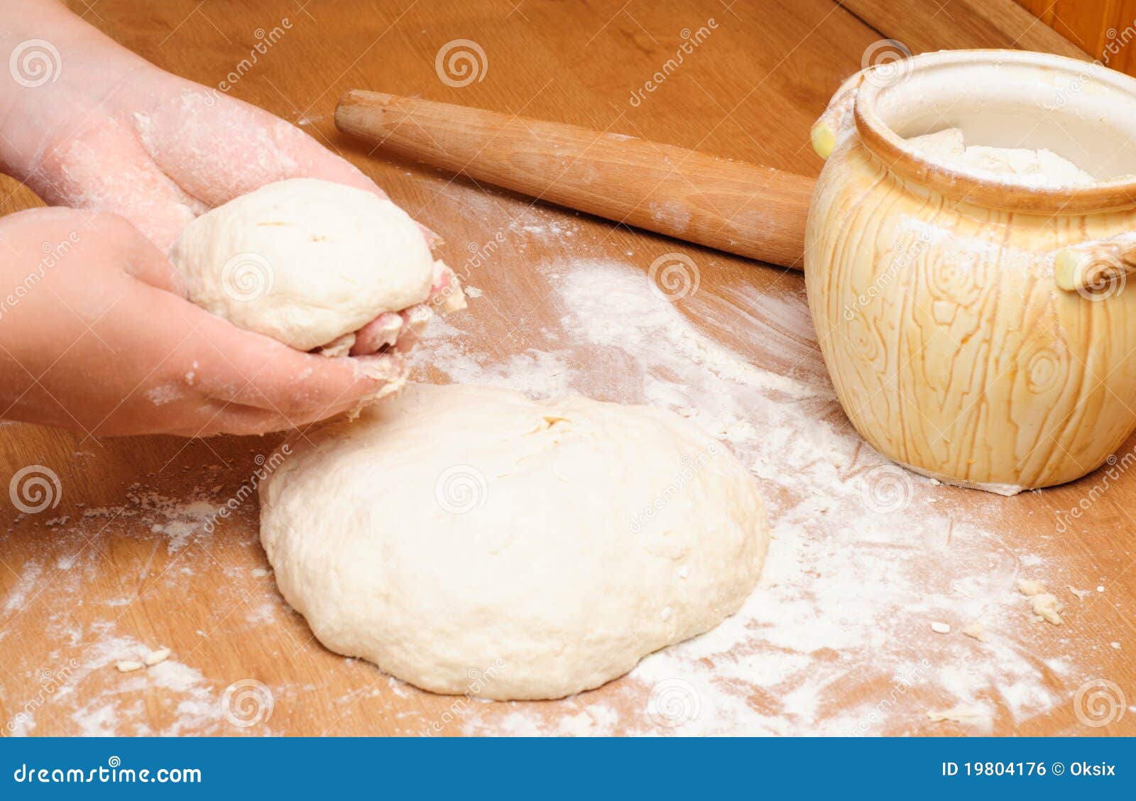 Cooking dough stock photo. Image of kneading, domestic 19804176