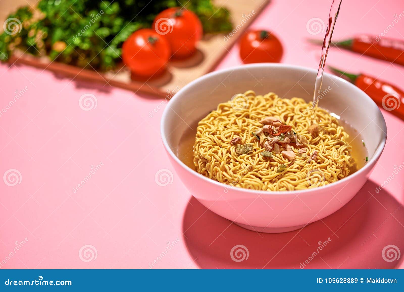 Cooking Instant Noodles, Boiling Water. Stock Image Image of kitchen