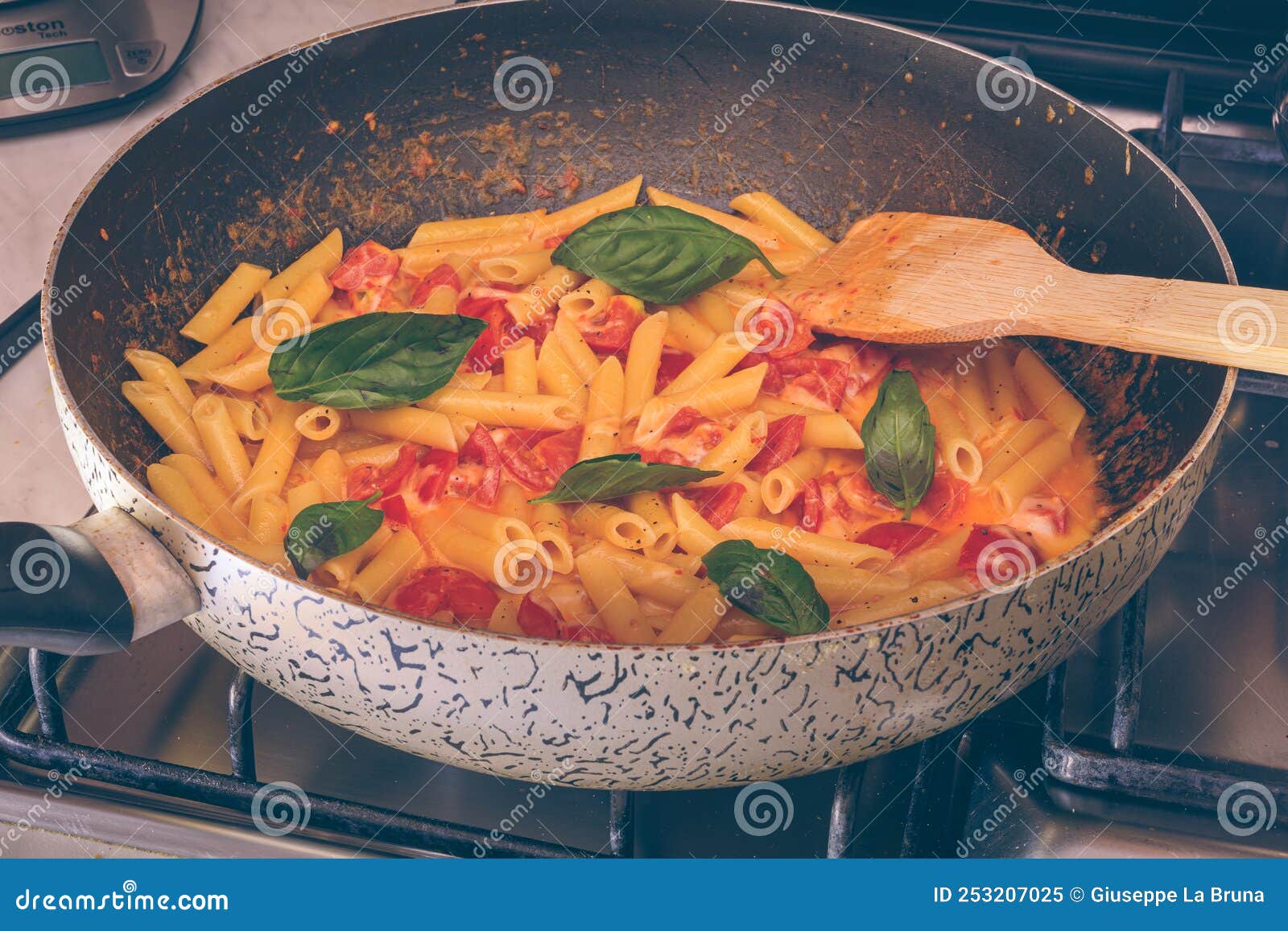 Cooking Italian Pasta in a Pan Stock Image Image of meal, italian 253207025